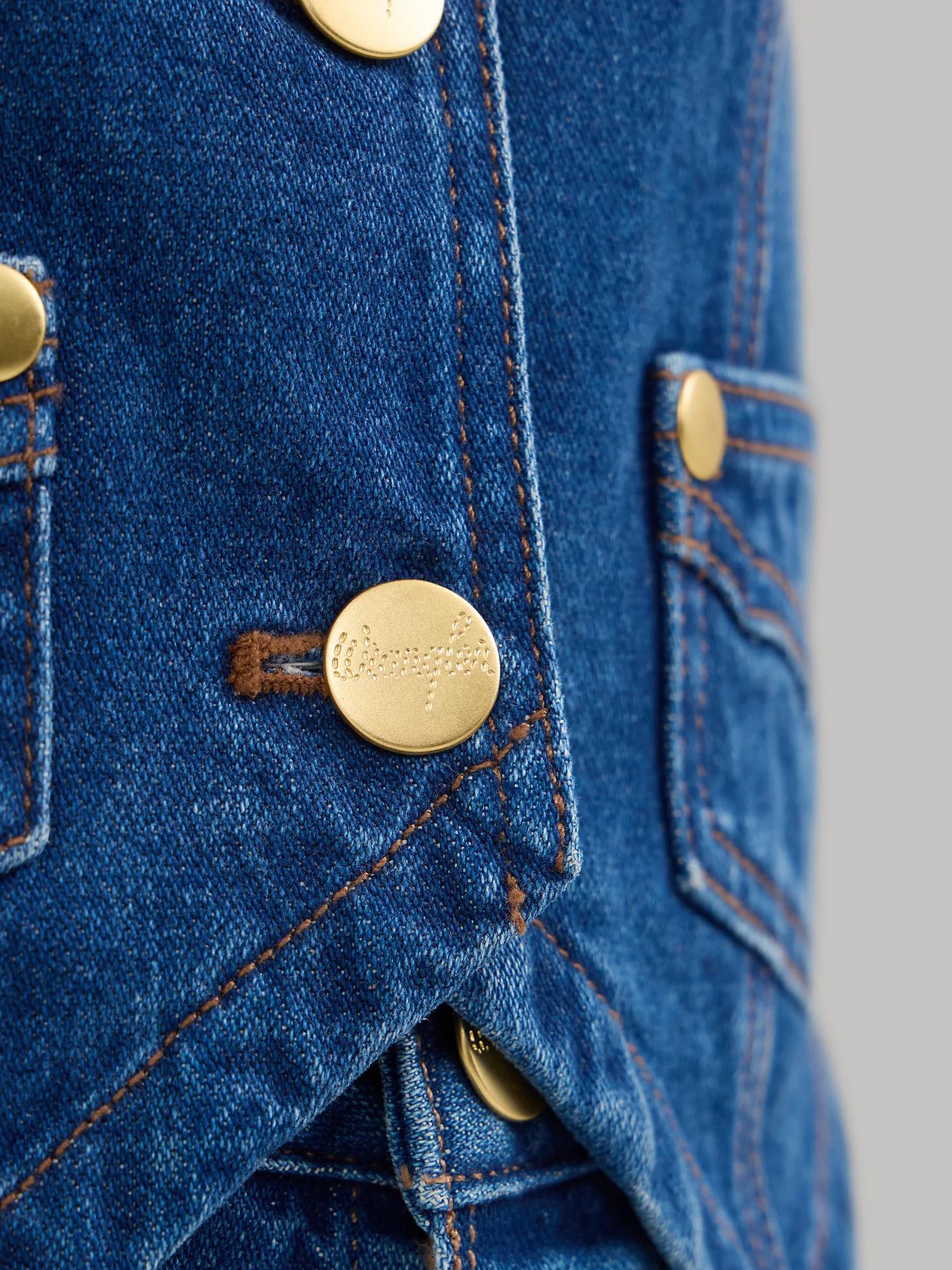 Wrangler® x Yellow Rose by Kendra Scott Denim Vest | Women's JACKETS & OUTERWEAR | Wrangler® Product Image