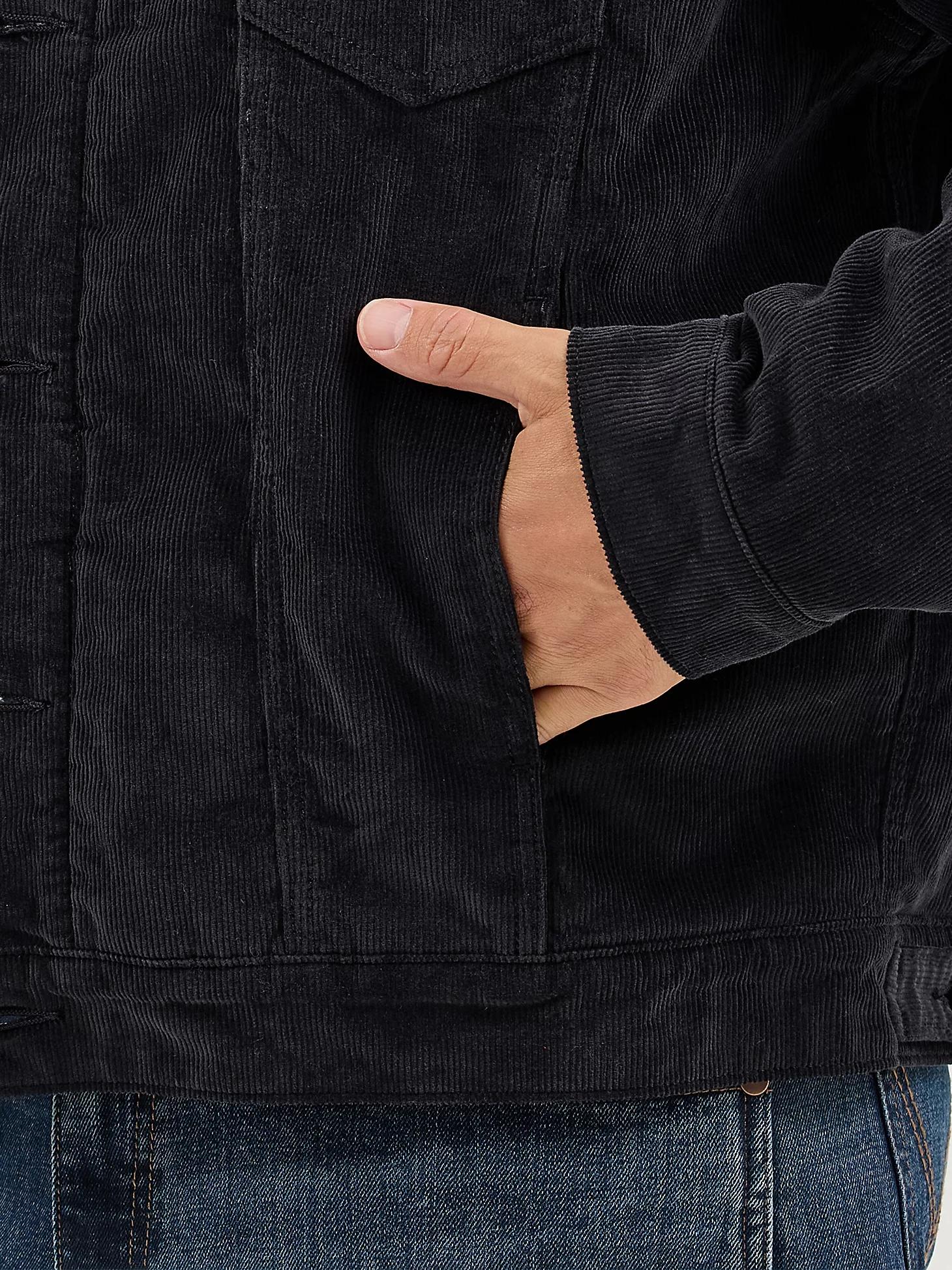 Men's Wrangler® Cowboy Cut® Sherpa Lined Corduroy Jacket in Caviar Product Image