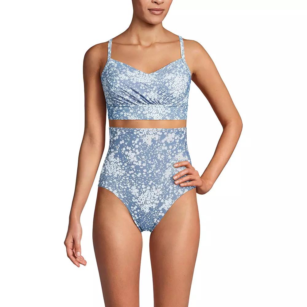 Women's Lands' End Slender Suit Pleated Tankini Top, Size: 12, Dusk Meadow Floral Product Image