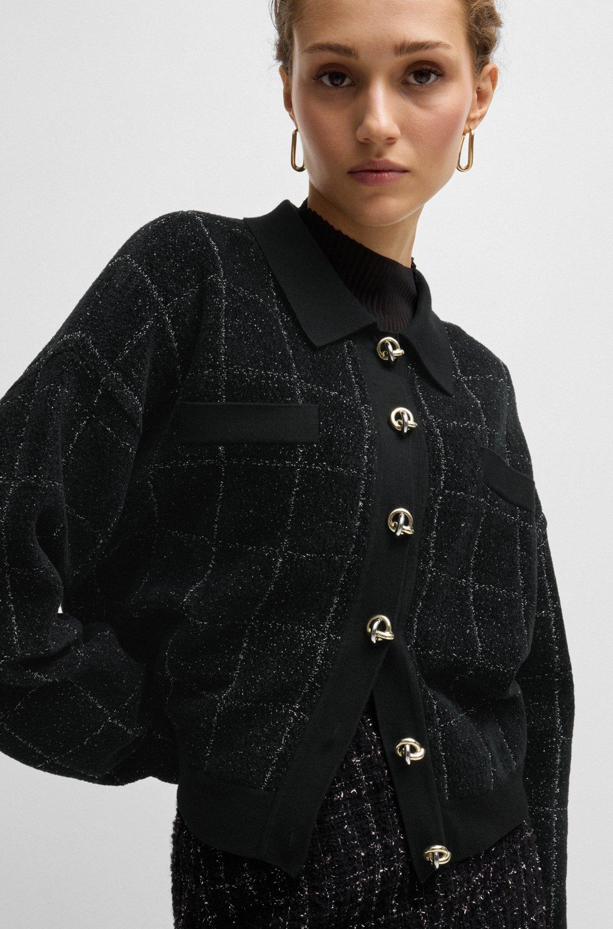 Cropped jacket in sparkle tweed with feature buttons Product Image