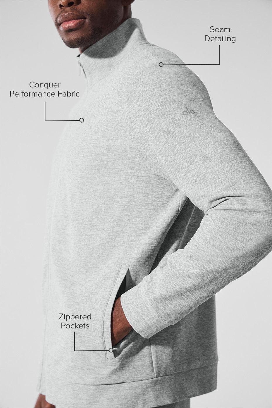 Conquer Max Mock Neck Full Zip - Athletic Heather Grey Product Image