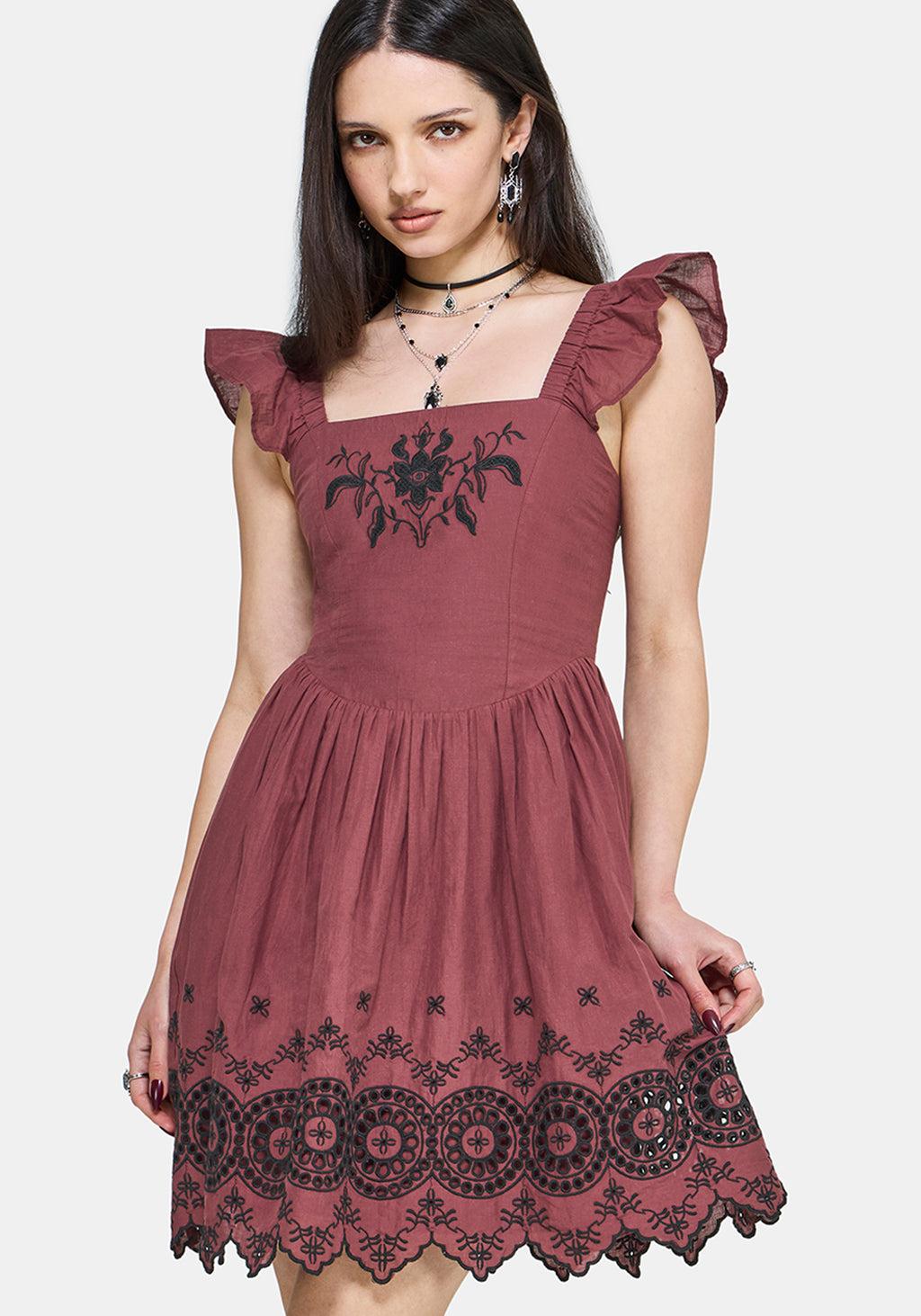 Noirette Broderie Mini Dress Product Image