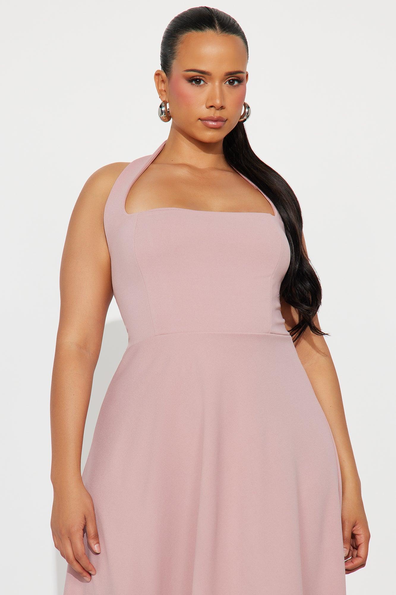 Alena Halter Midi Dress - Mauve Female Product Image