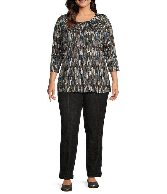 Intro Plus Size Nia Straight Leg Pull-On Pants Product Image