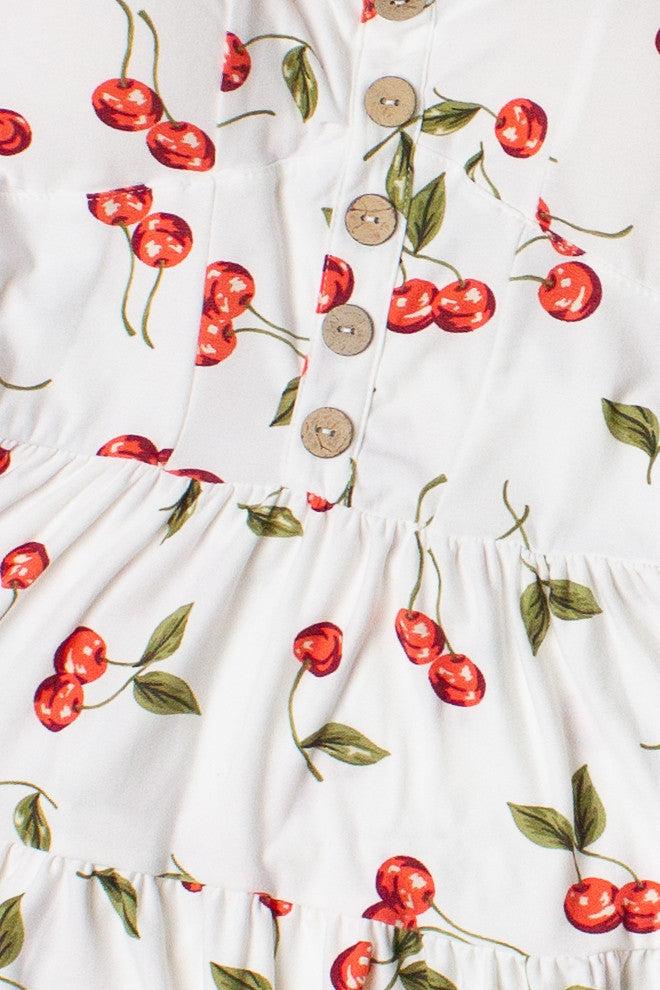 Cherry Print Tiered Mini Dress Product Image