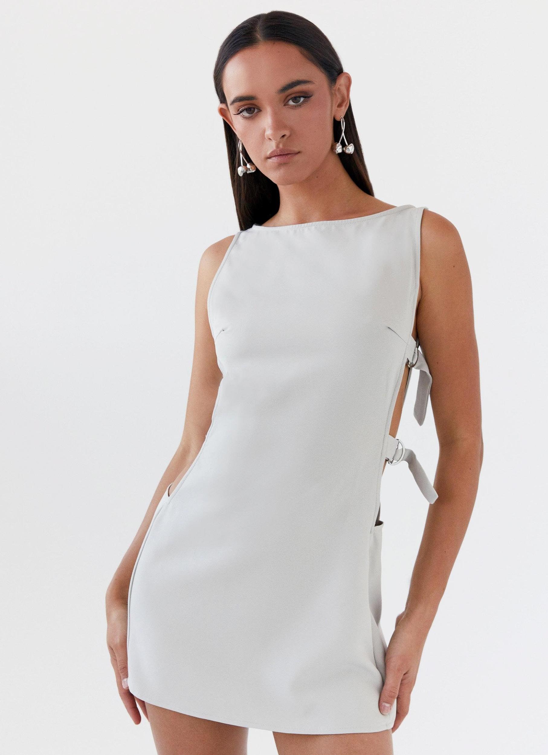 Cherish You Buckle Mini Dress - Grey Product Image