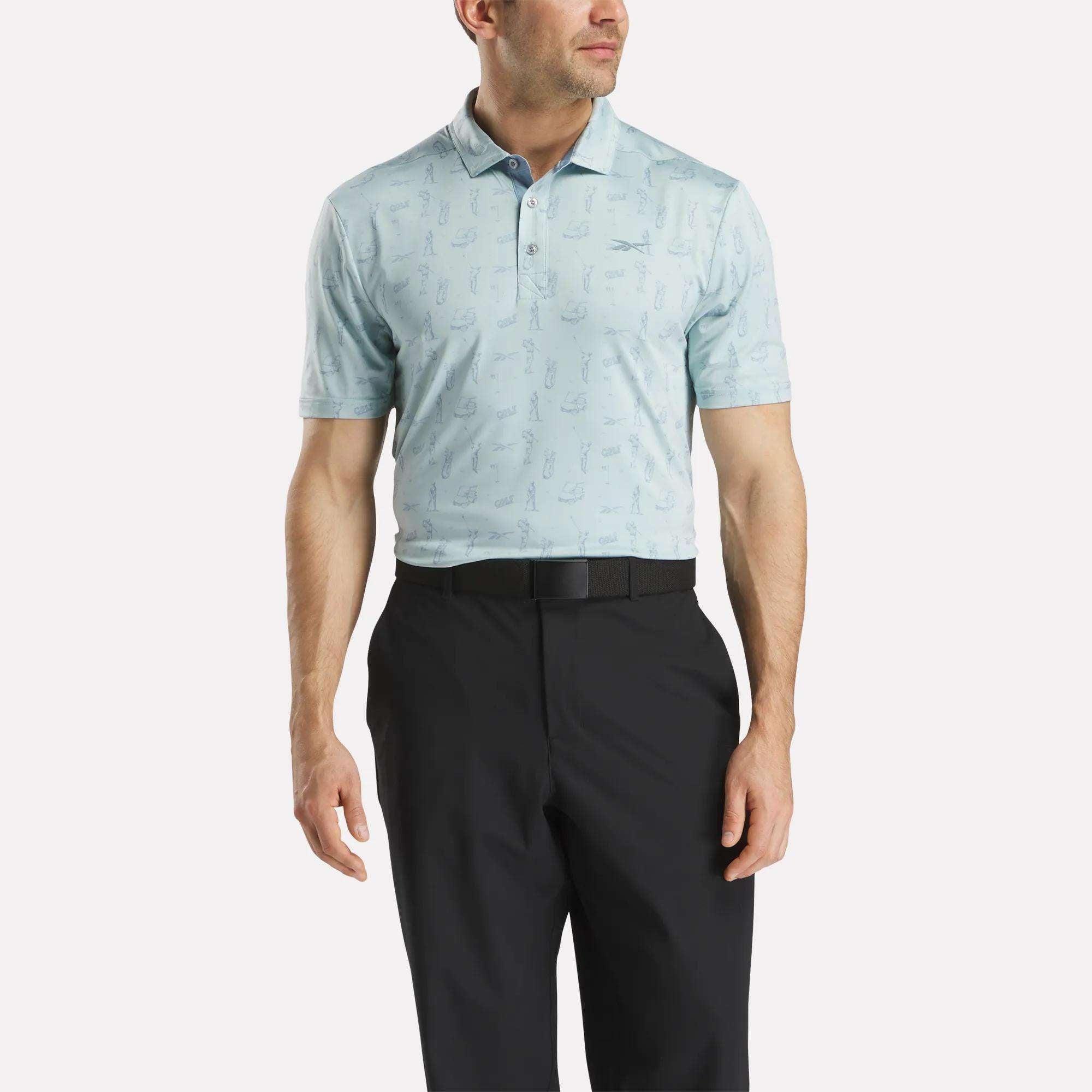 Short Sleeve Tournament Etching Print Polo Shirt Male Product Image