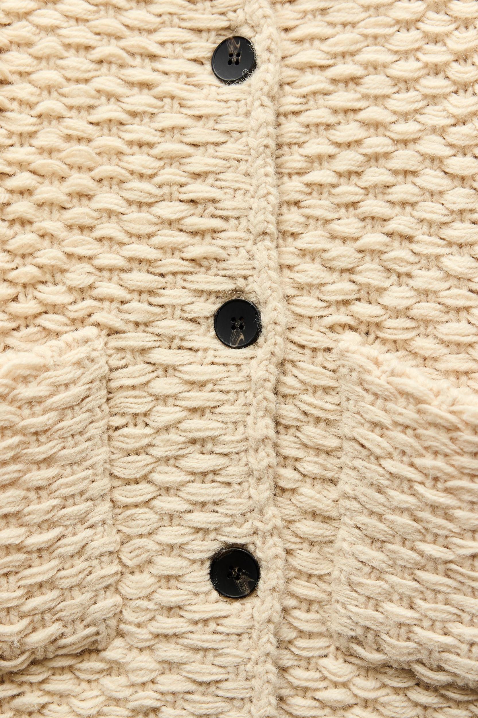 HIGH COLLAR KNIT COAT Product Image