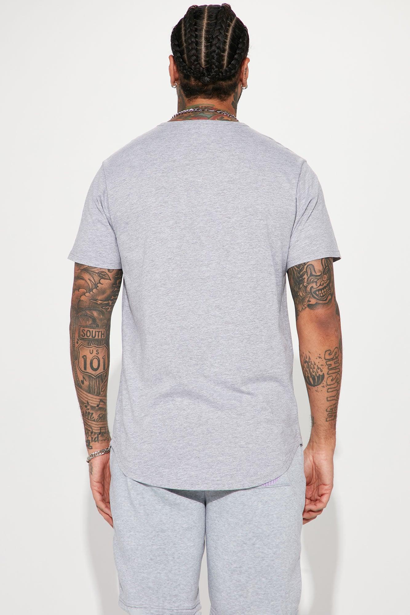 Essential Short Sleeve Scallop Crew Tee - HeatherGrey Product Image