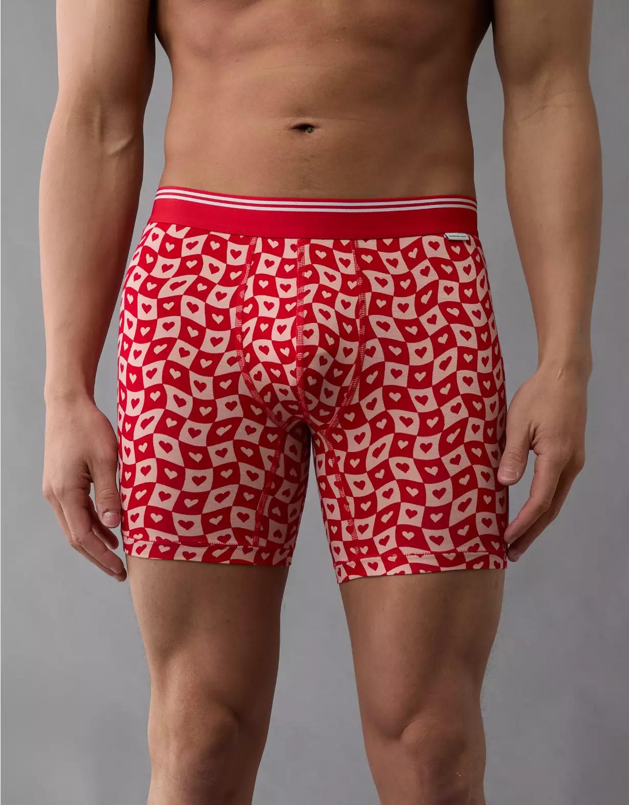 AEO Men's Valentine's Day Hearts 6" Ultra Soft Boxer Brief Product Image