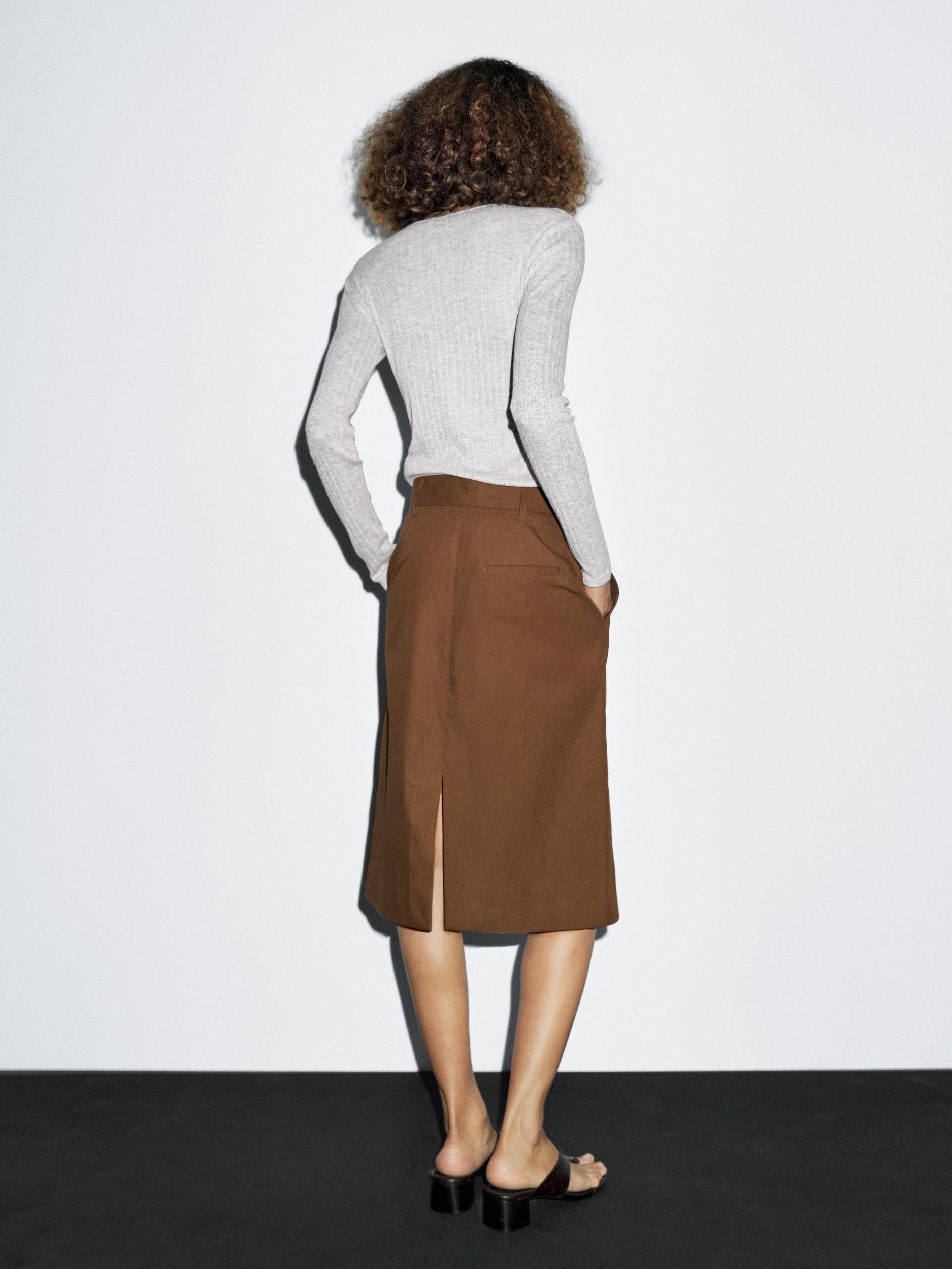Midi skirt with waist detail Product Image