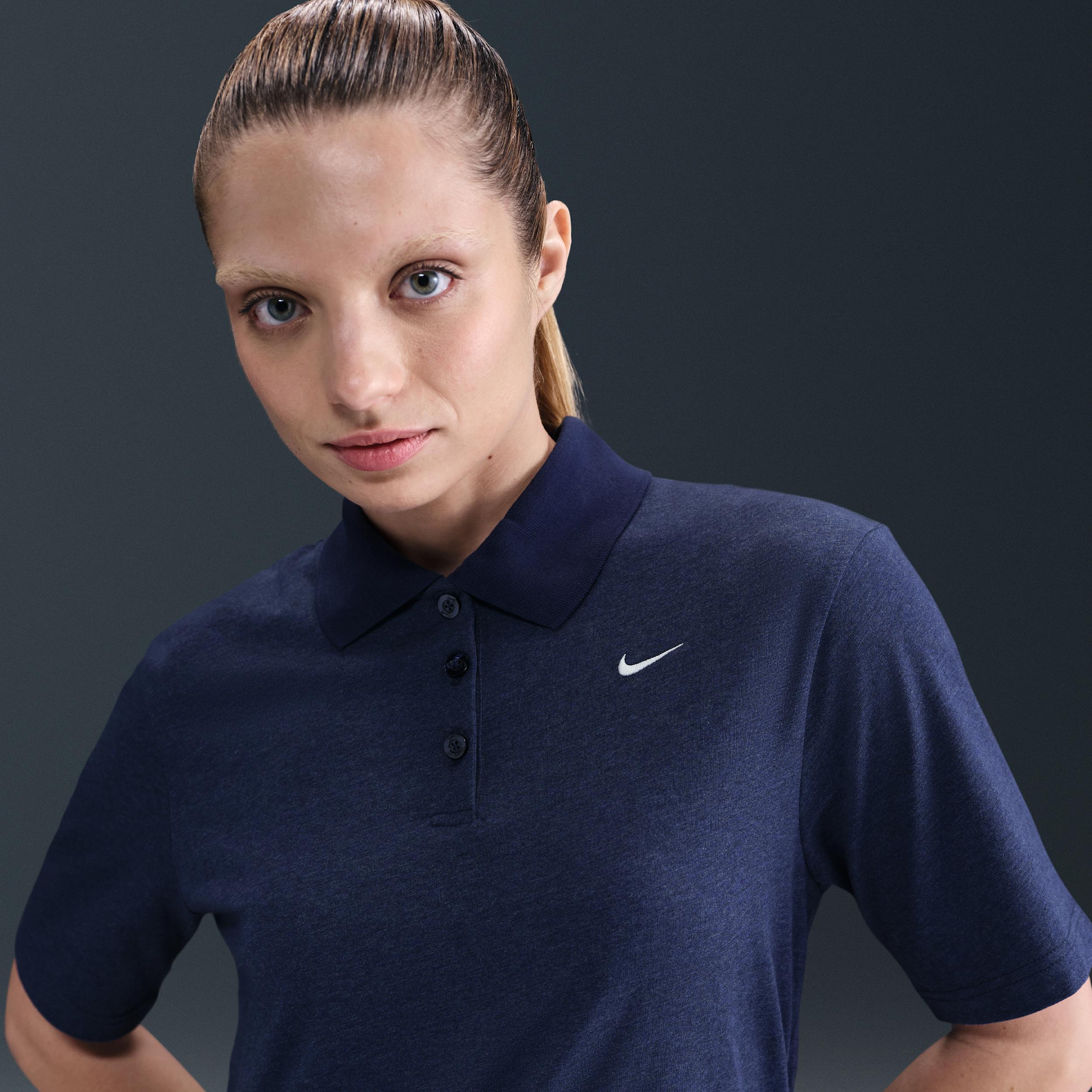 Womens Nike Sportswear Essential Short-Sleeve Polo Dress | HV2498-410 Product Image