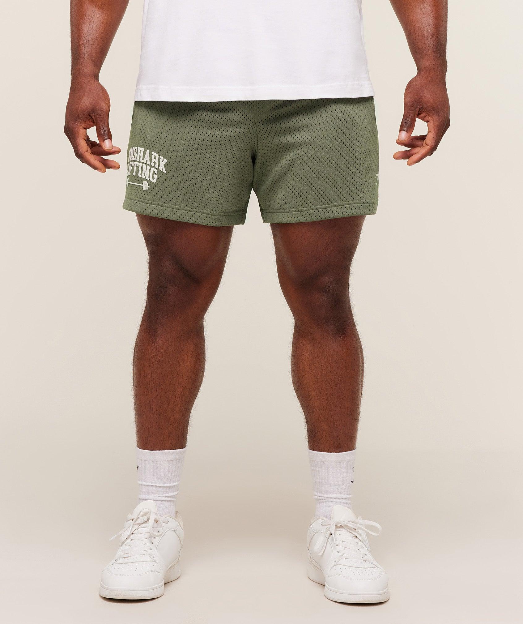 Gymshark Gymshark Lifting Barbell Mesh 5" Short - Base Green Male Product Image
