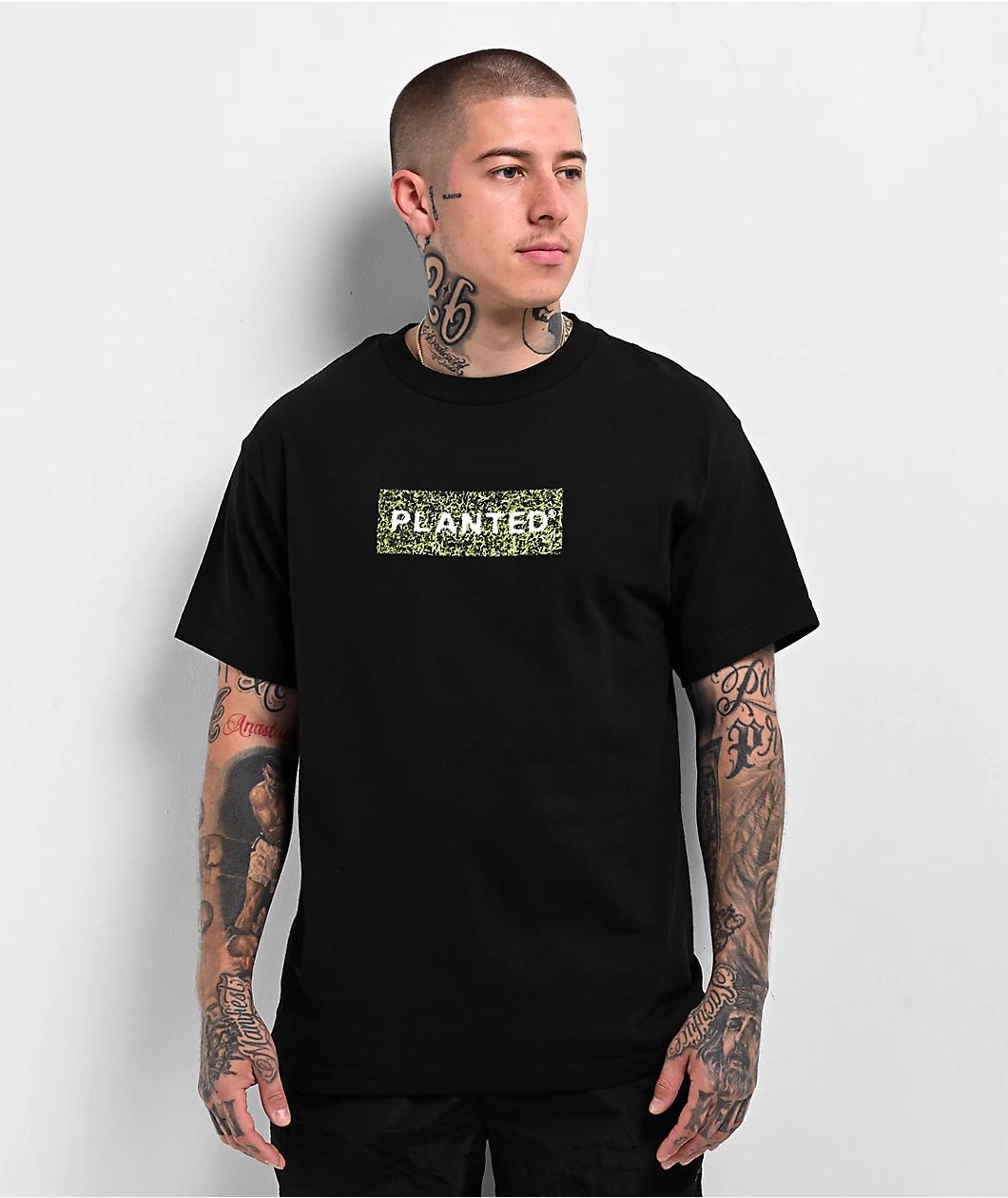 Planted Grassy Black T-Shirt Product Image