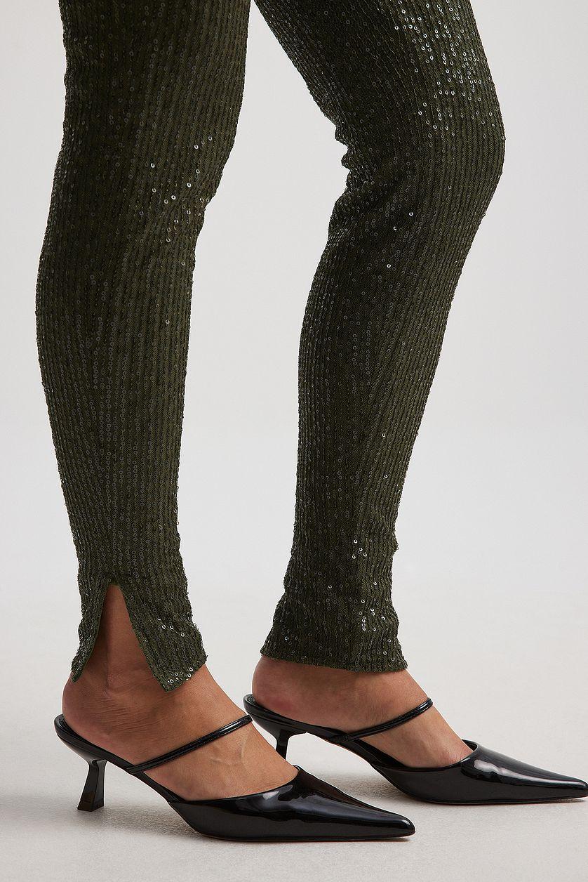 Slit Sequin Leggings Product Image