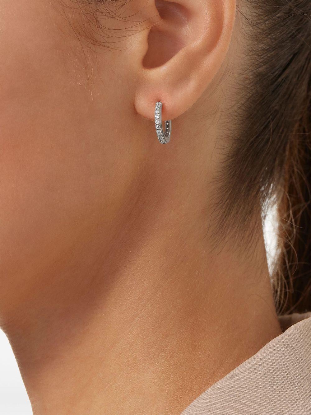 14kt white gold diamond huggie earrings Product Image