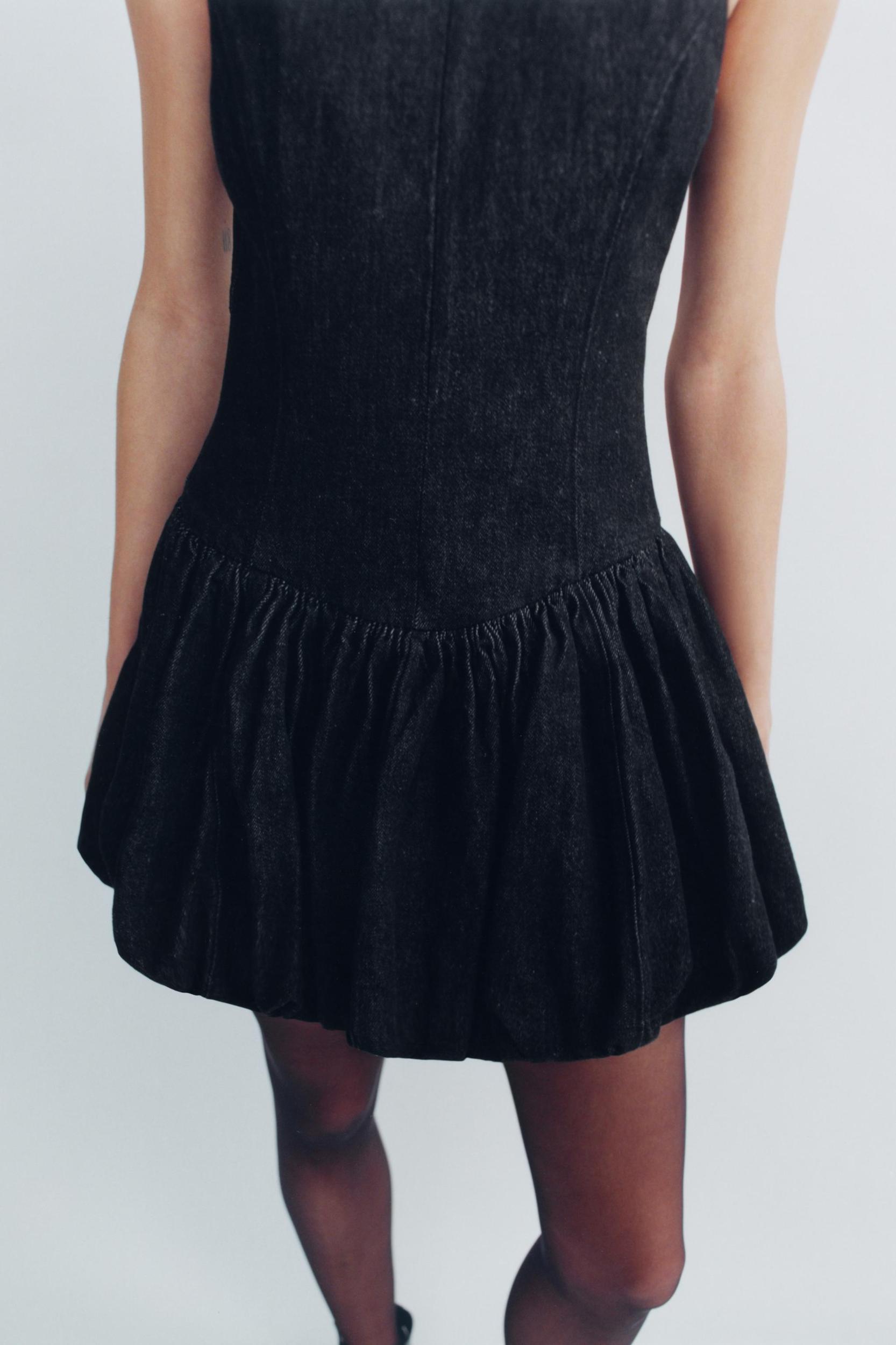 DENIM BALLOON DRESS TRF Product Image