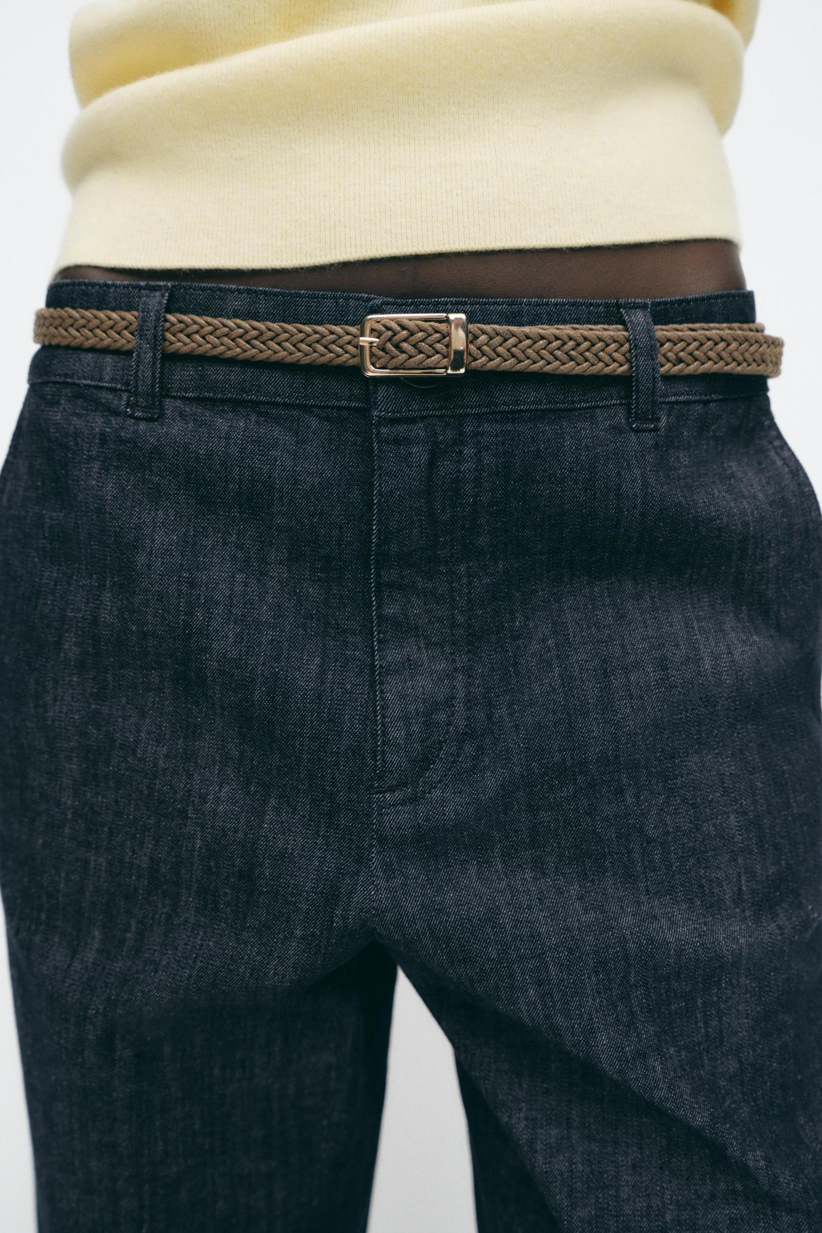 Z1975 BRAIDED BELT CHINO DENIM PANTS Product Image