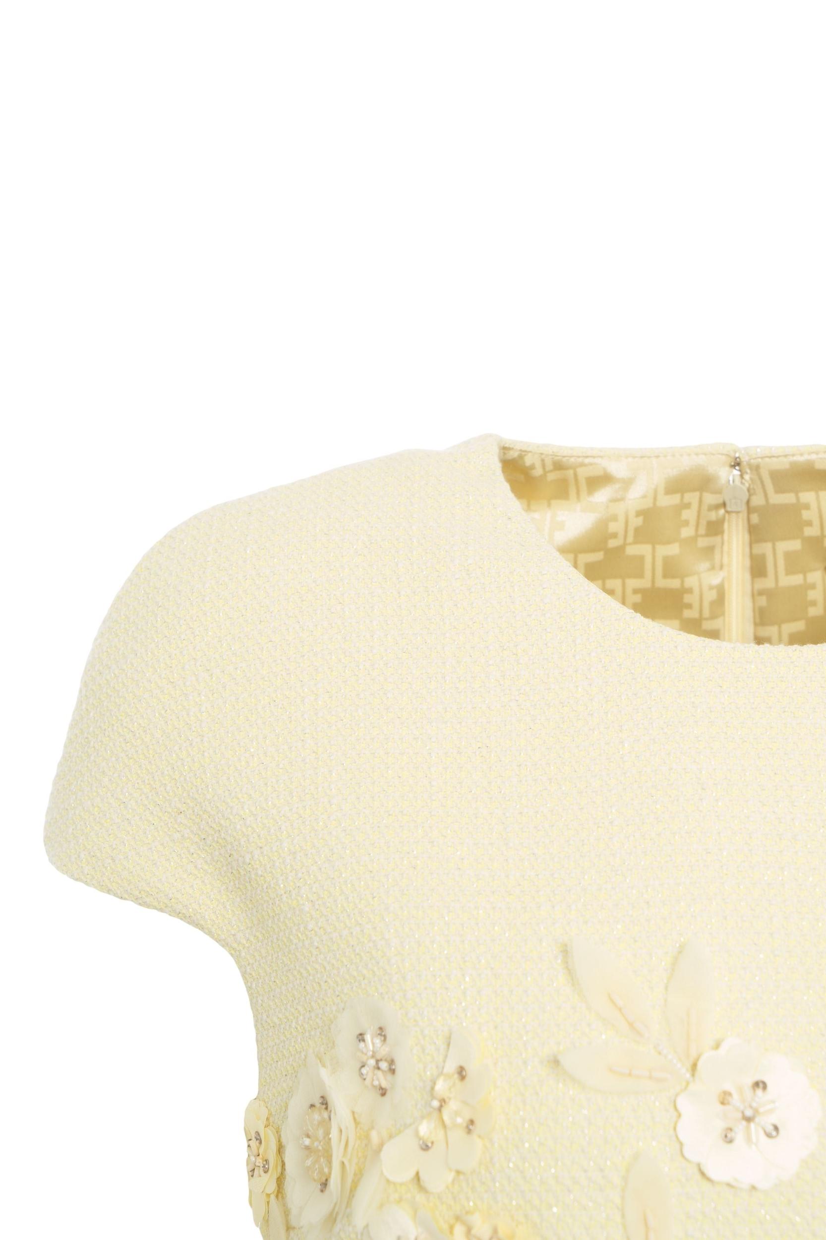 Tweed dress with floral embroidery Product Image