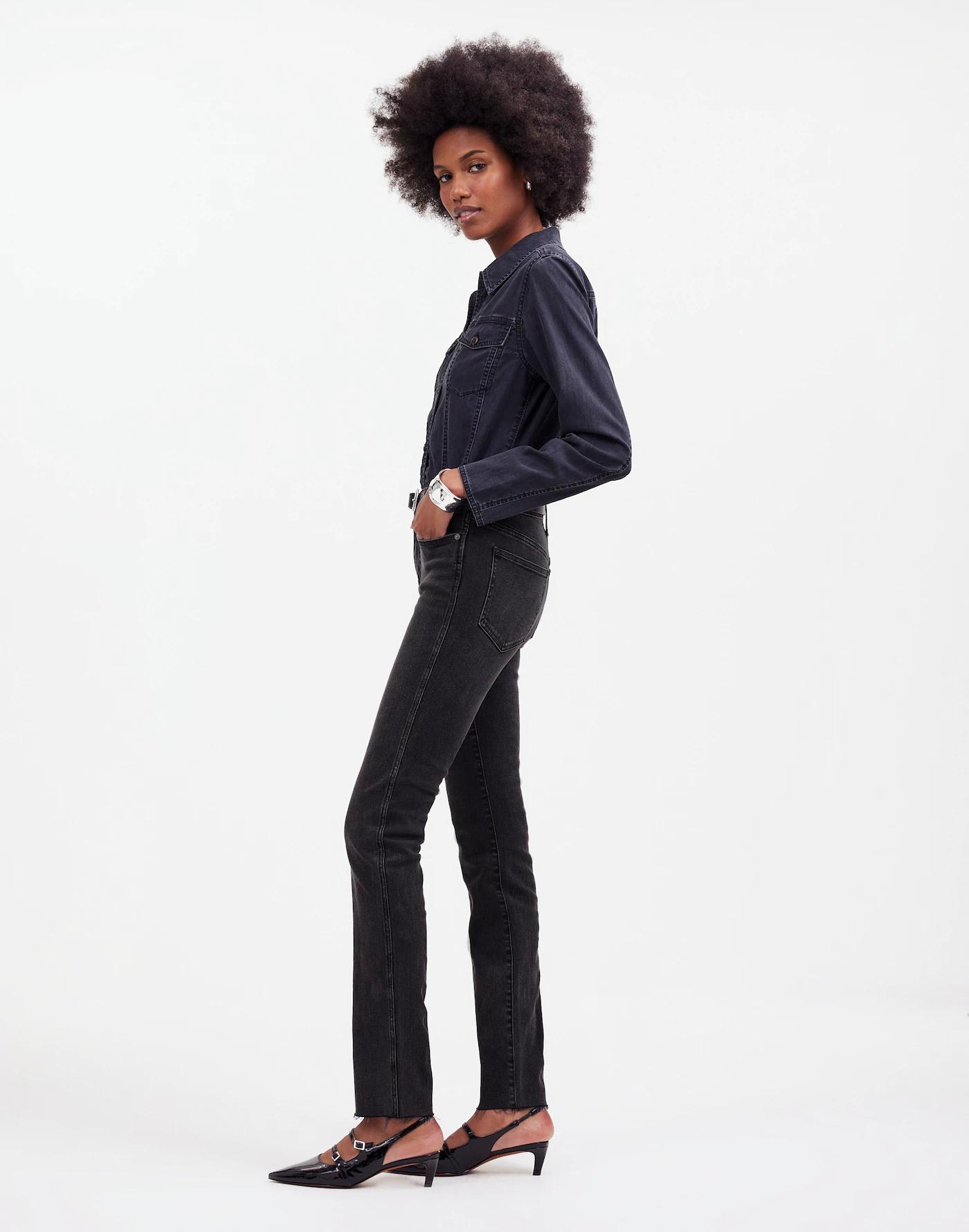 Tall Mid-Rise Stovepipe Jeans in Armand Wash: Raw-Hem Edition Product Image
