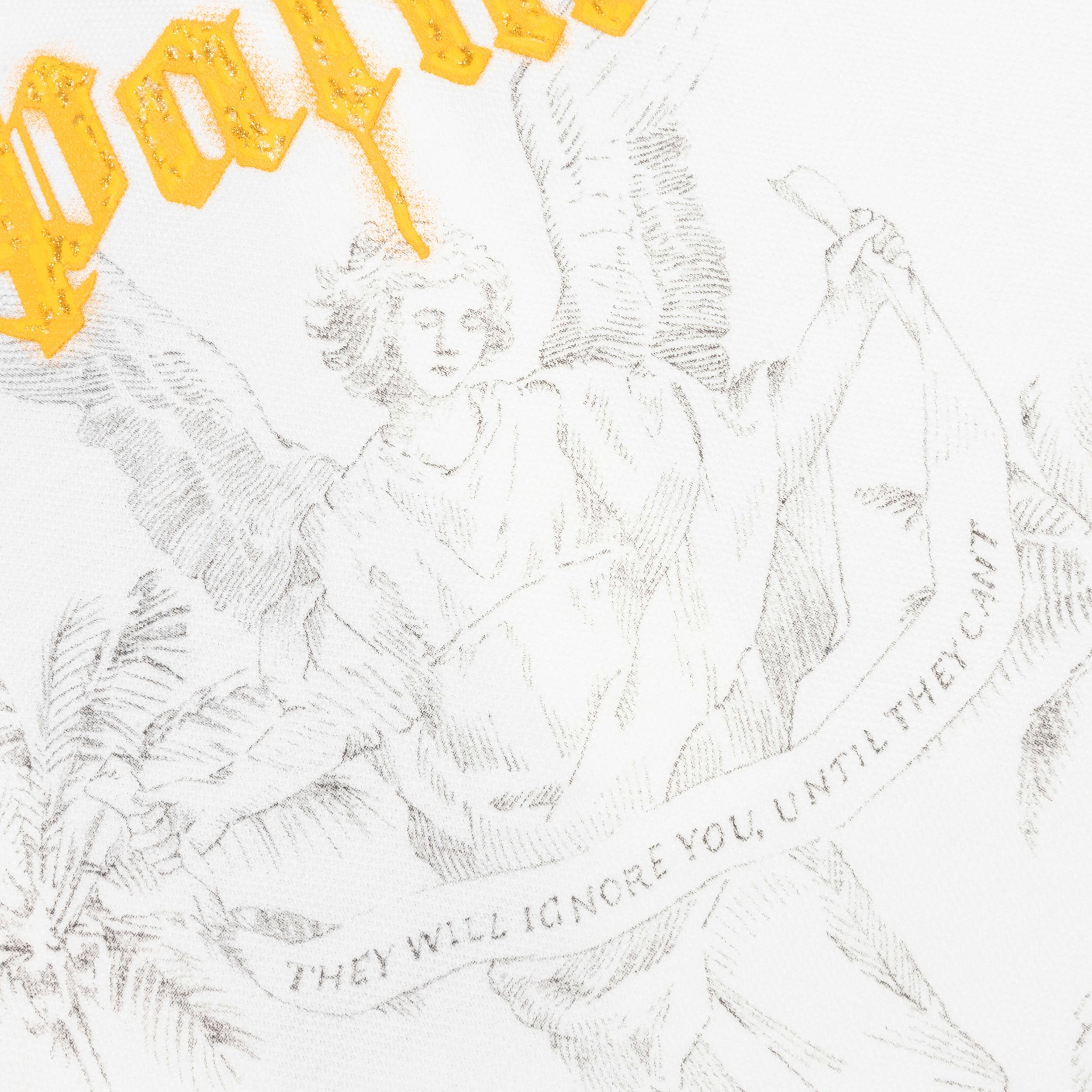 Angel Pencil Polo S/S - Off White/Light Orange Male Product Image