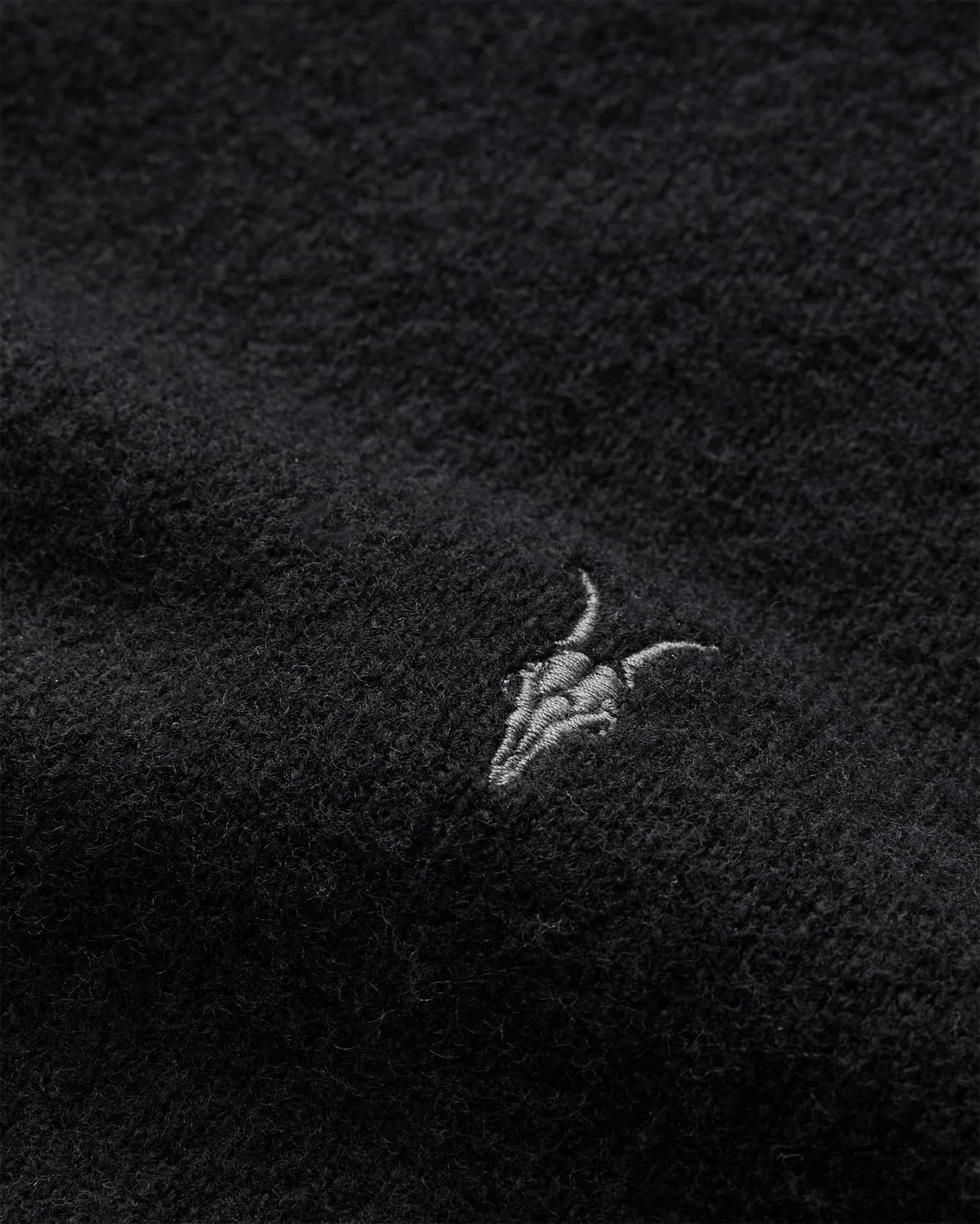 Statten Long Sleeve Ramskull Polo Sweater Black | ALLSAINTS US Product Image