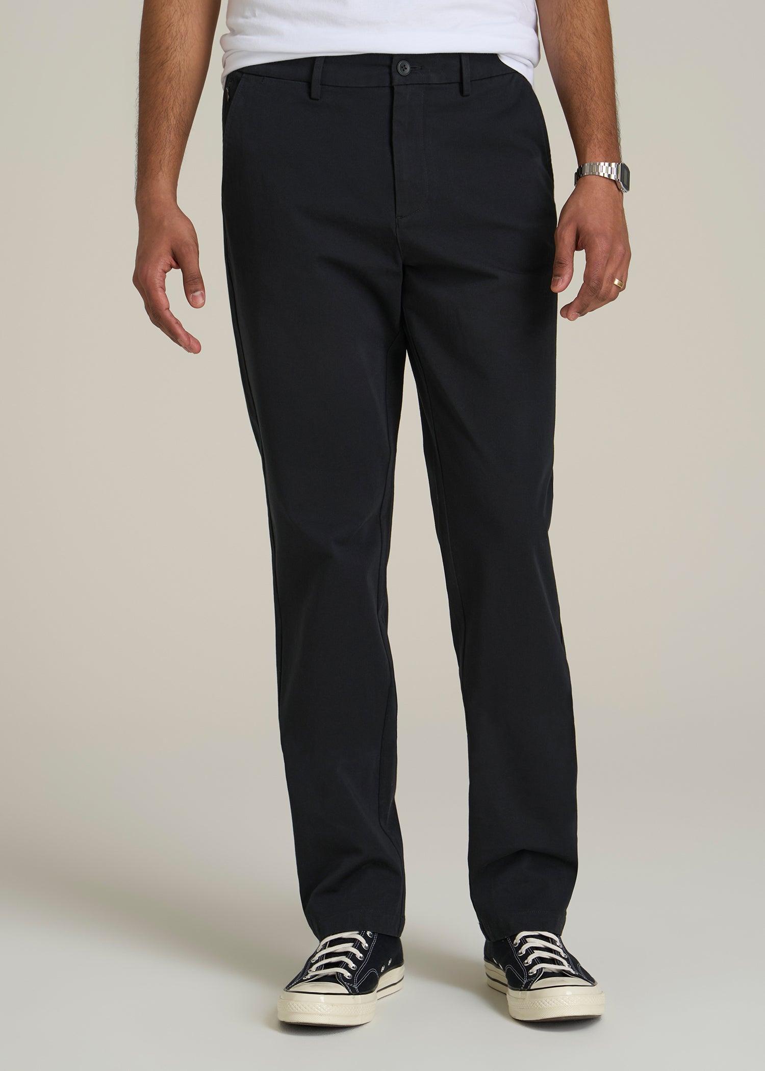4 Way Stretch Commuter TAPERED Chino Pants for Tall Men in Black Male Product Image