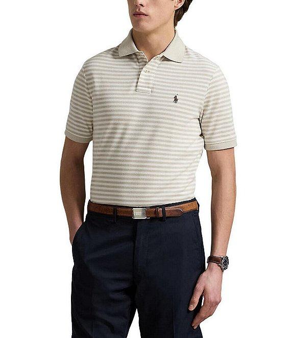 Polo Ralph Lauren Classic Fit Striped Oxford Mesh Short Sleeve Polo Shirt Product Image