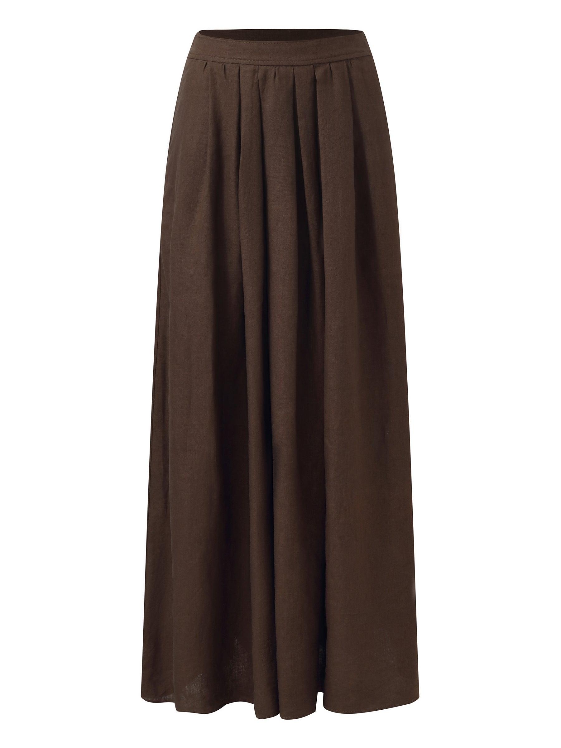100% Linen Women High-Waisted A-Line Skirt Product Image