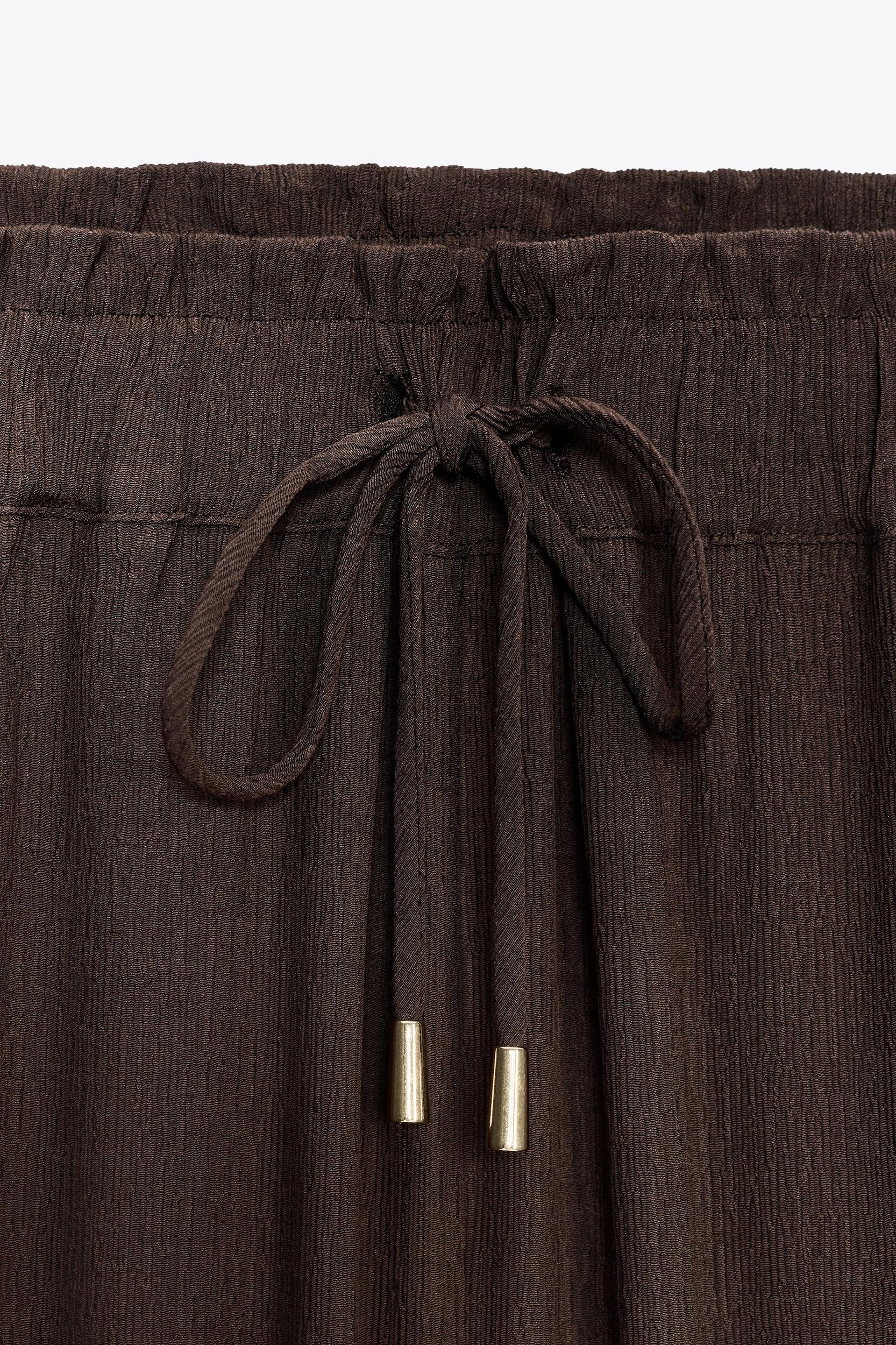 COTTON GAUZE WIDE LEG PANTS Product Image