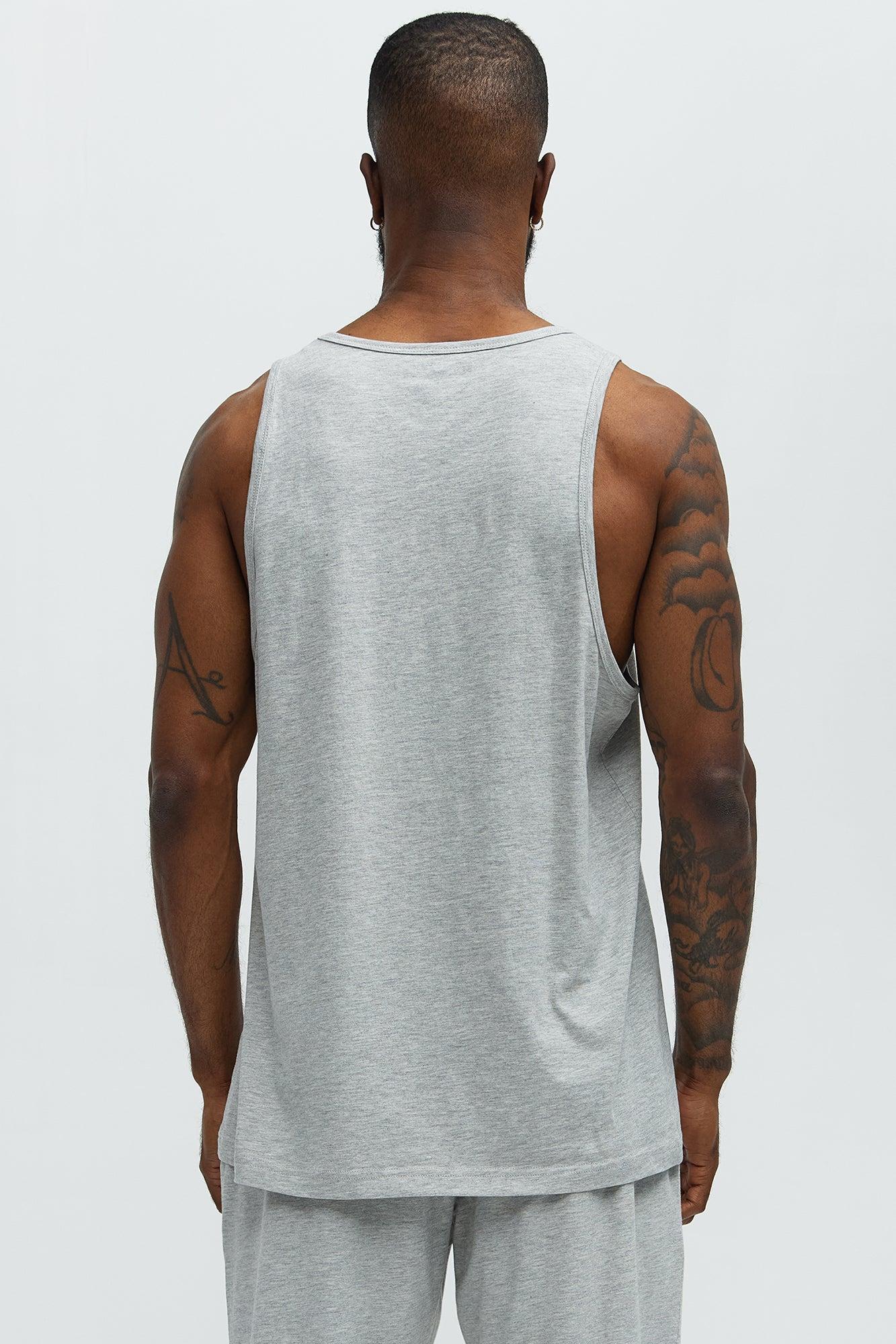 Essential Cotton Lounge Tank - Heather Grey Product Image