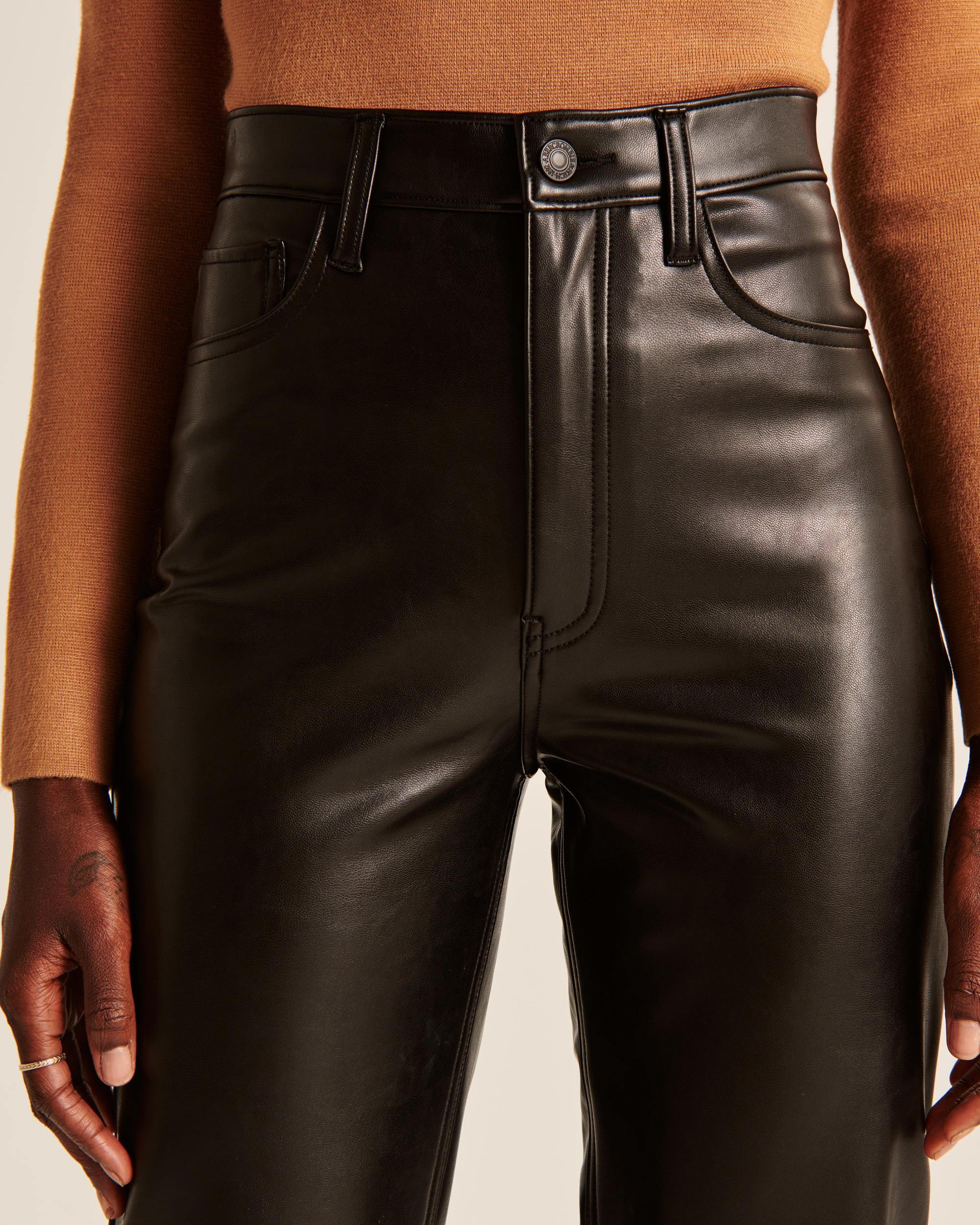Vegan Leather Ankle Straight Pant Product Image