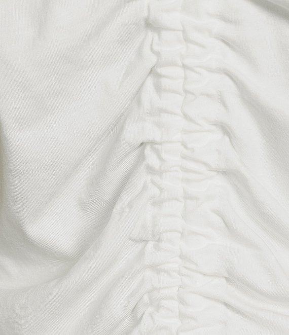 Daze Soul Ties Ruched Knit T-Shirt Product Image