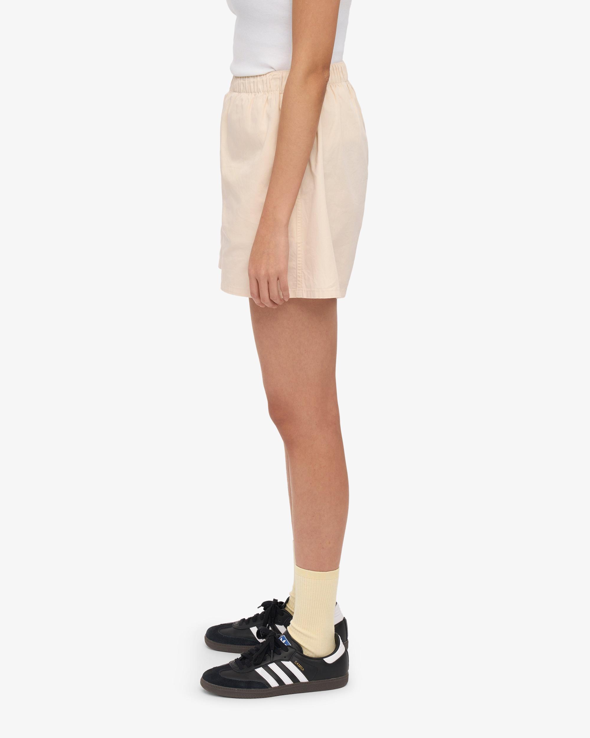 Women Organic Twill Shorts - Ivory White Product Image