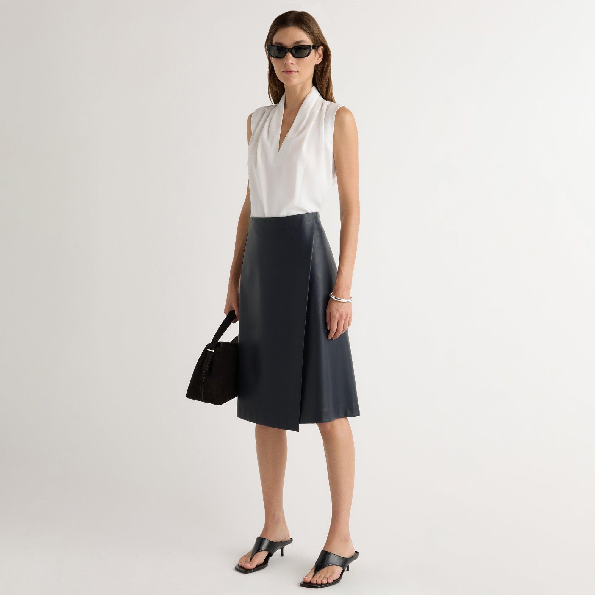 Alba Asymmetric Vegan Leather Skirt Product Image