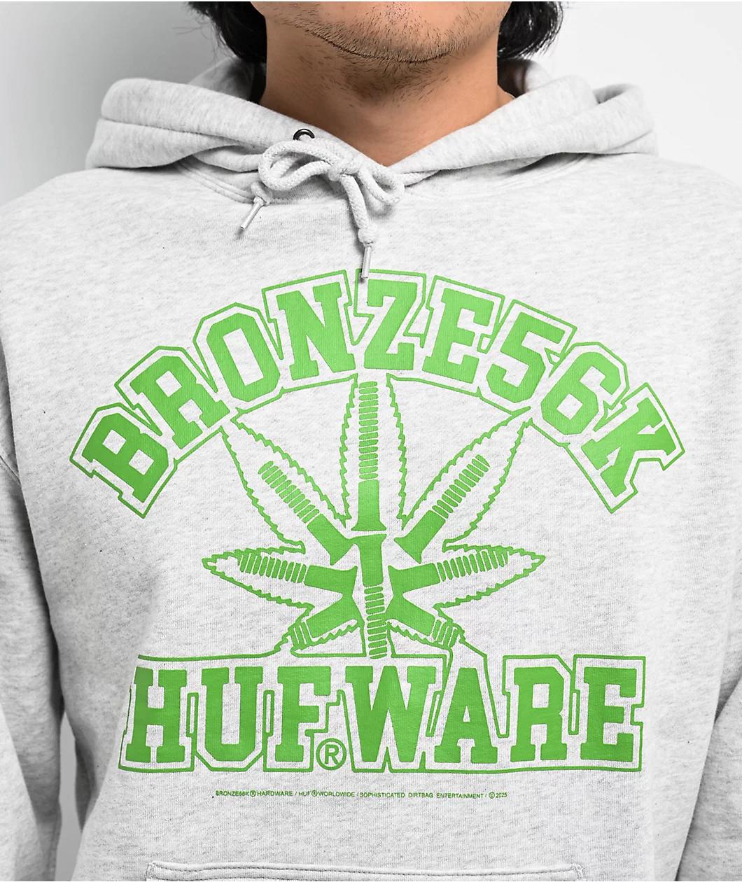 HUF x Bronze 56K Plantware Heather Grey Hoodie Product Image