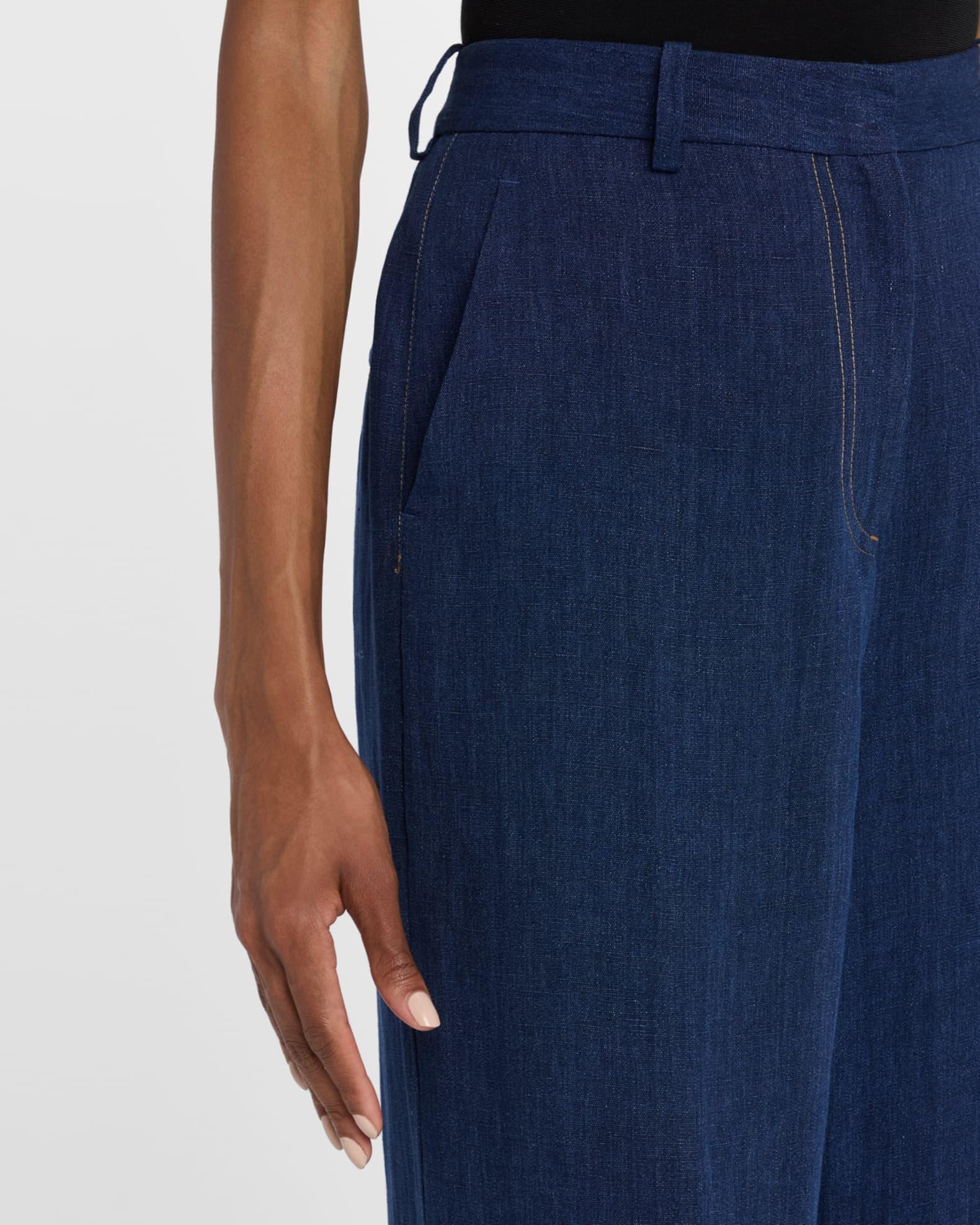 Weekend High-Rise Wide-Leg Linen Trousers Product Image