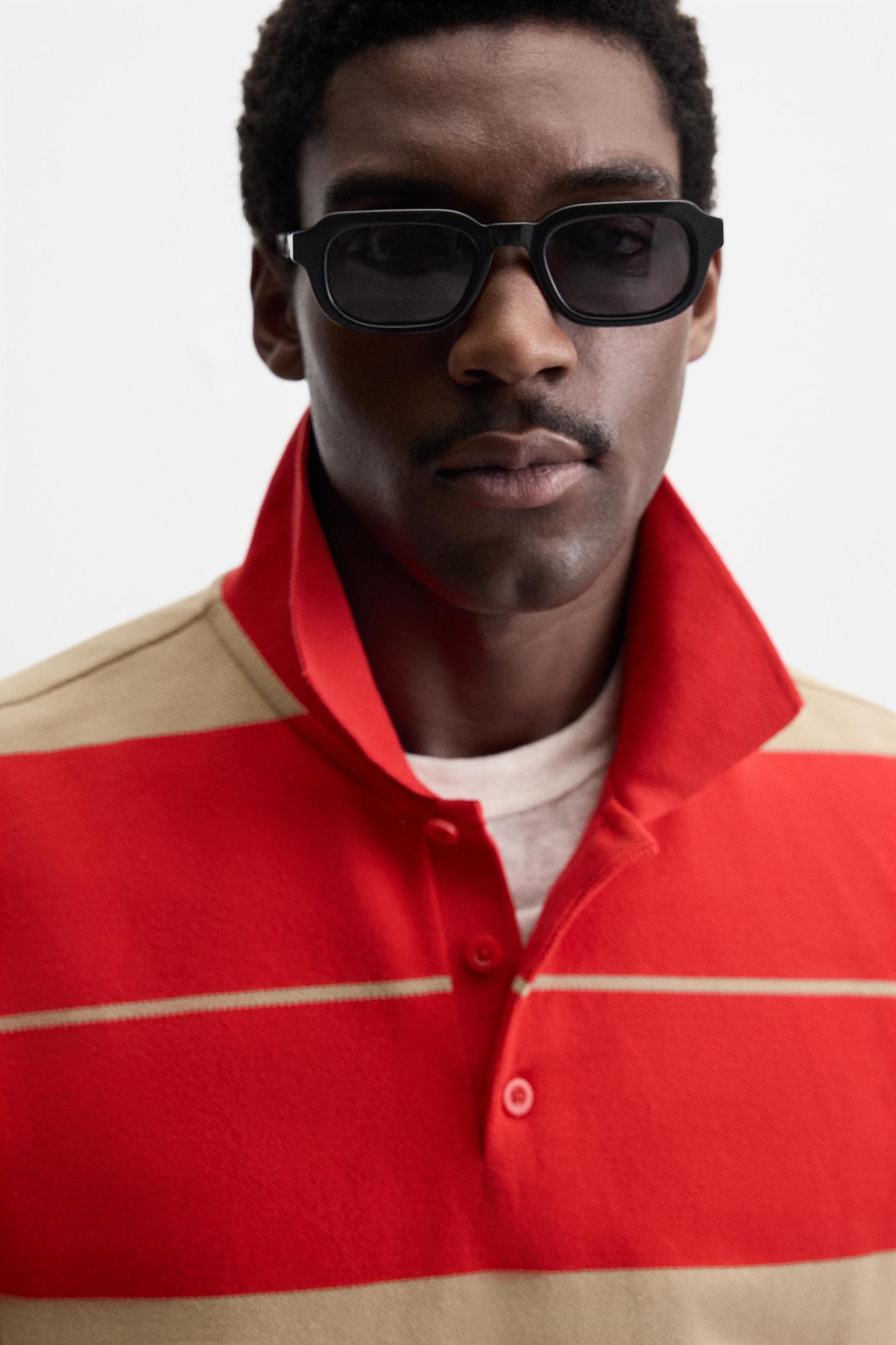 STRIPED PIQUÉ POLO Product Image