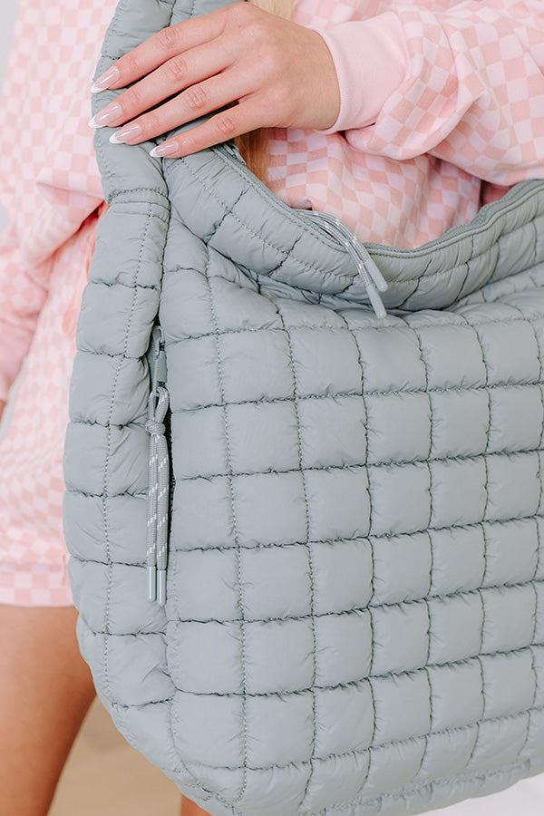 Leda Quilted Puffer Tote in Sage Product Image