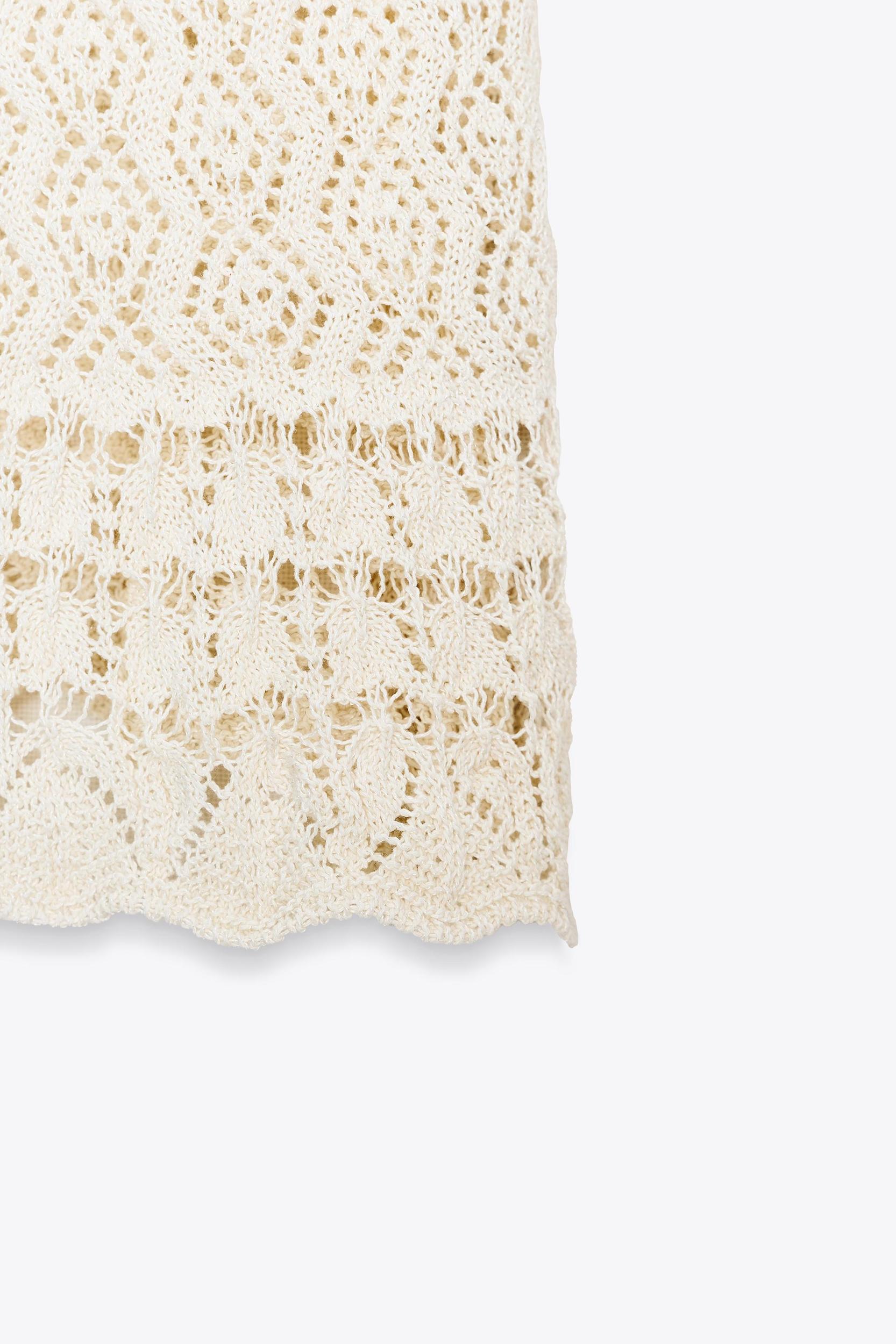 SHORT SLEEVE POINTELLE KNIT TOP Product Image