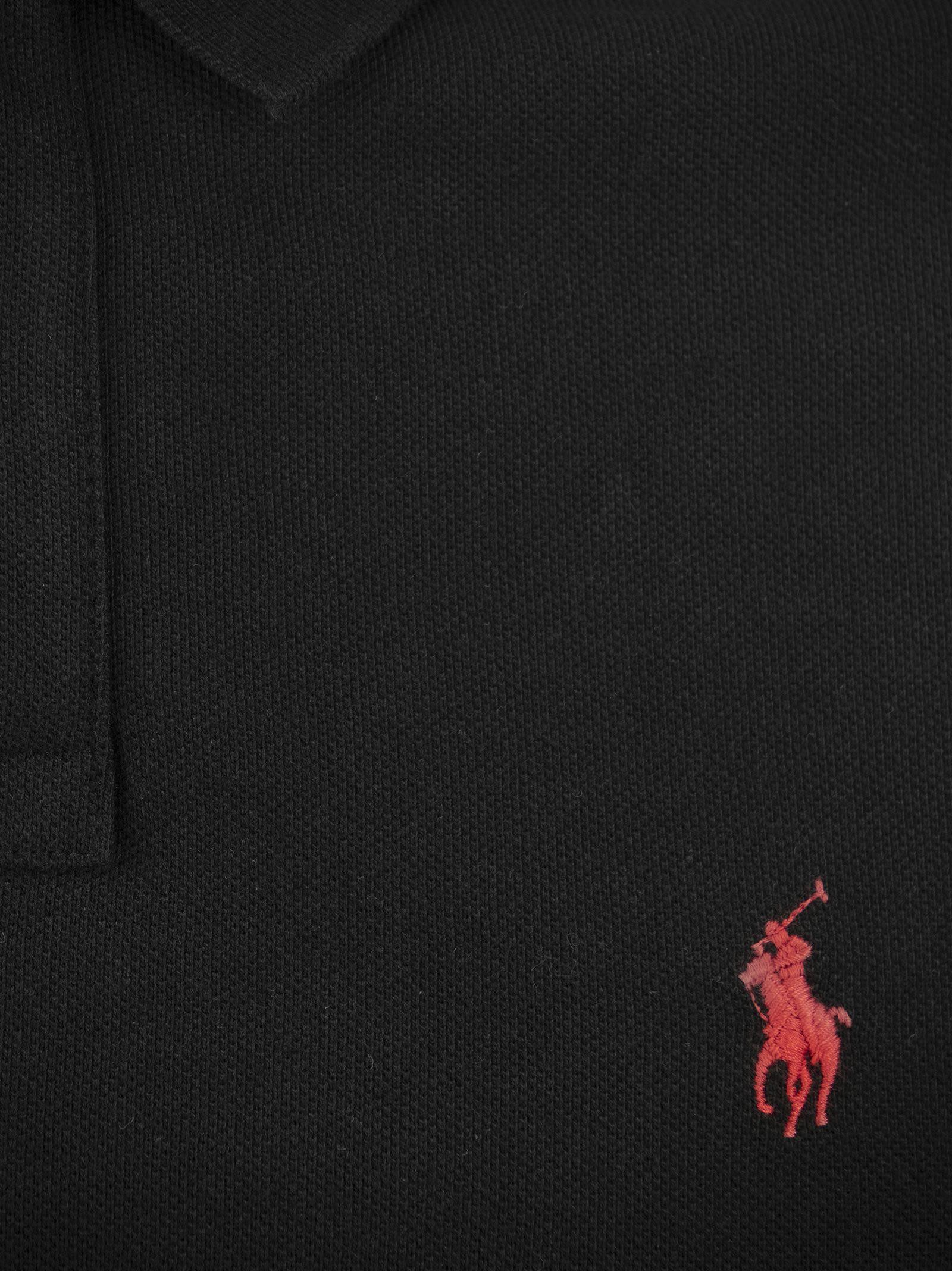 POLO RALPH LAUREN Black Polo Shirt With Classic Collar And Pony Embroidery On The Front In Cotton Man Product Image