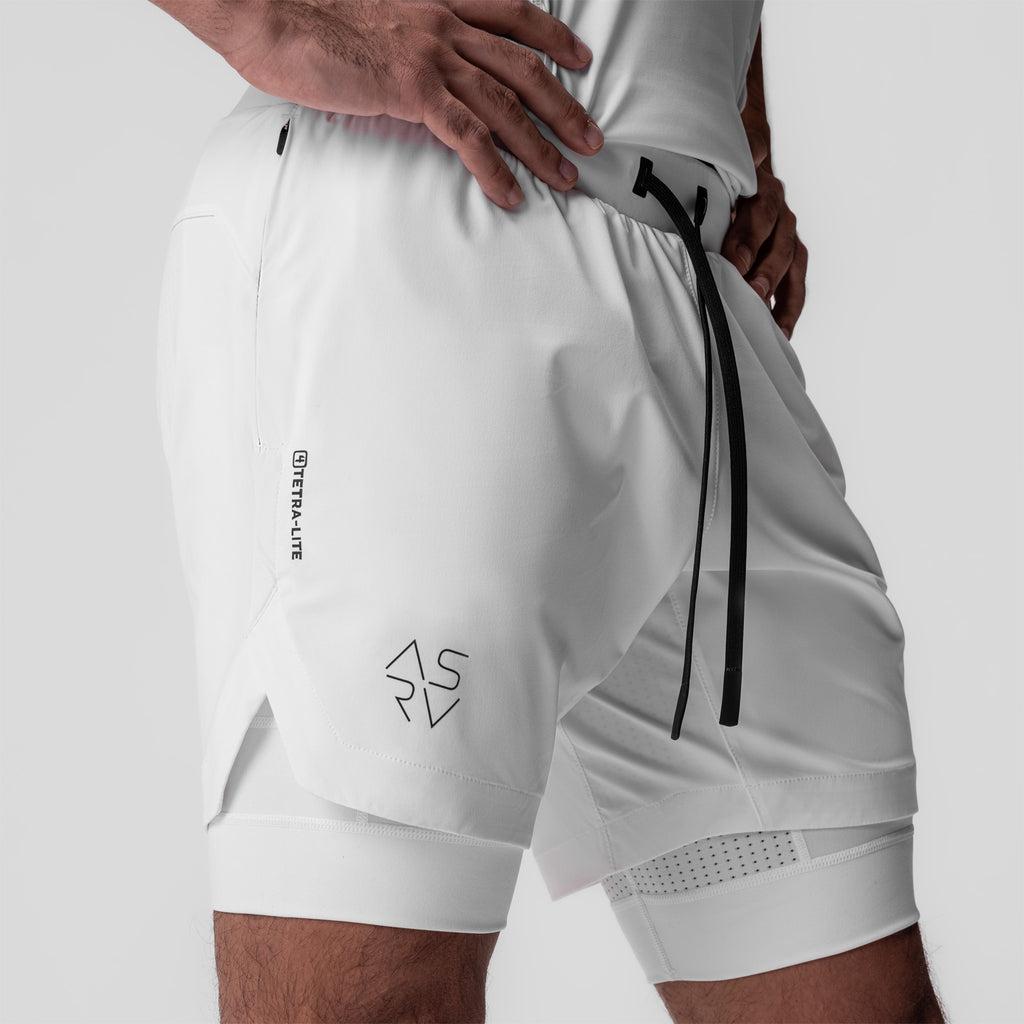 0866. Tetra-Lite® 7" Liner Short - White "Cyber"/White Male Product Image