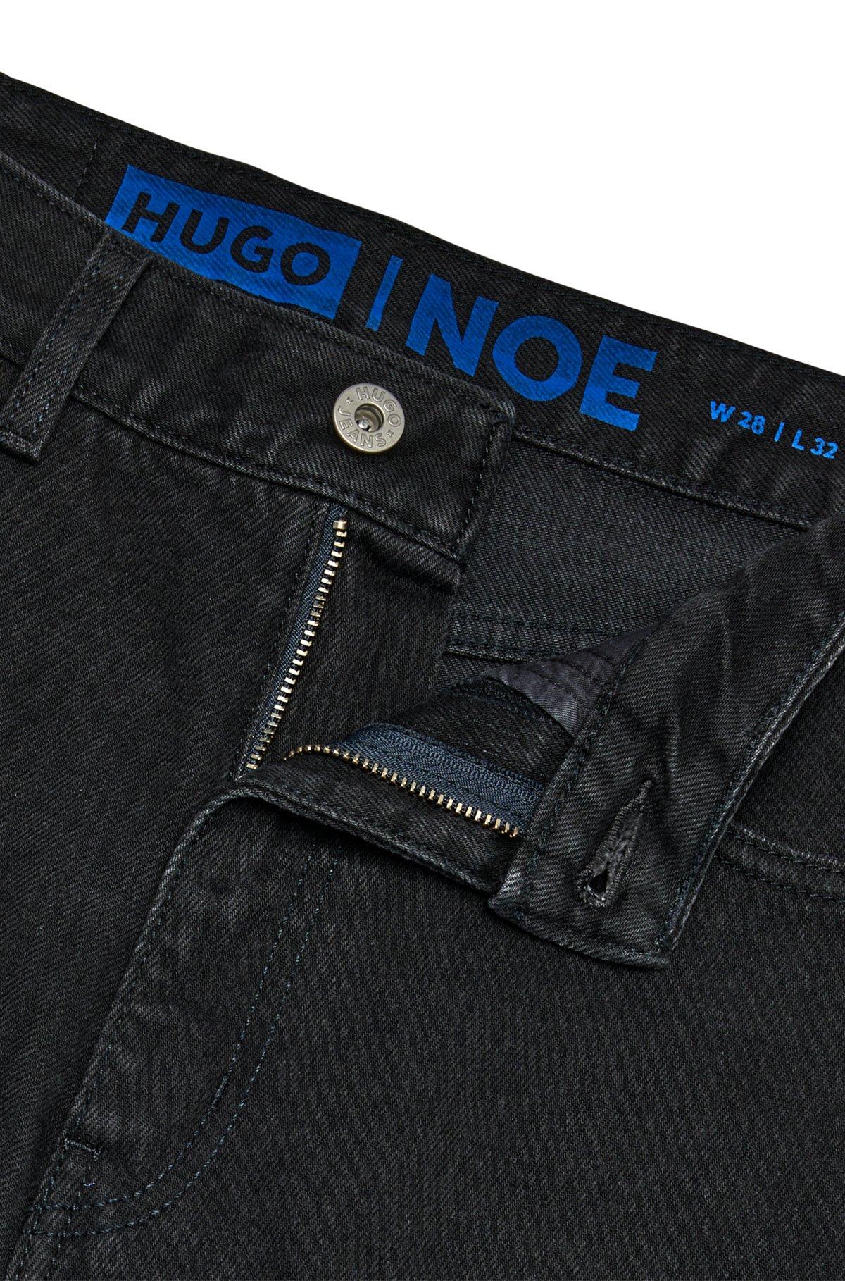 Mom-fit jeans in black rinse-wash denim Product Image