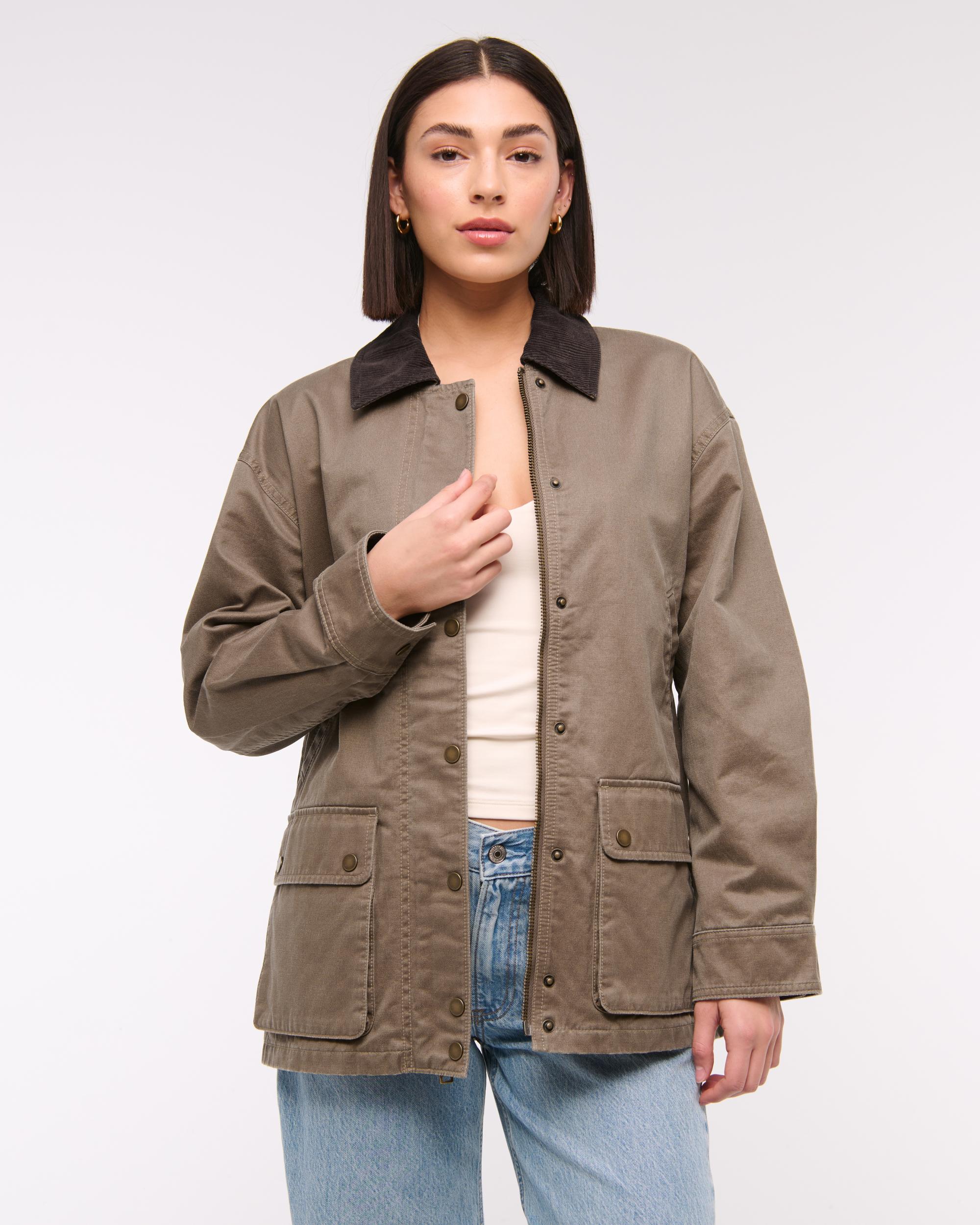 Mid-Length Waxed Barn Jacket Product Image