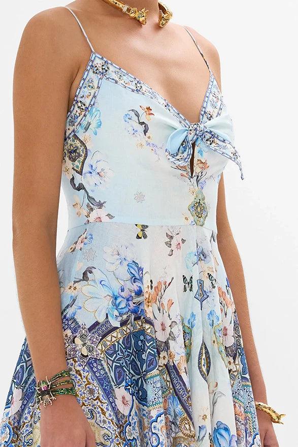 CAMILLA Long Dress With Tie Front-SALE Product Image