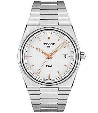 Tissot Mens Prx Automatic Stainless Steel Tonneau Bracelet Watch Product Image