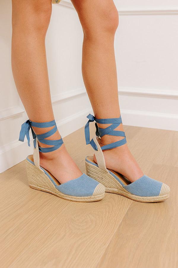 The Brianna Denim Wedge in Medium Wash Product Image