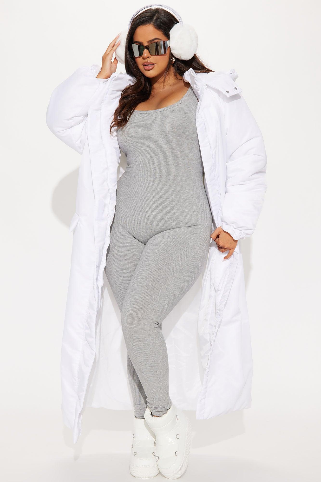 Got It On Her Own Puffer Trench - White Product Image