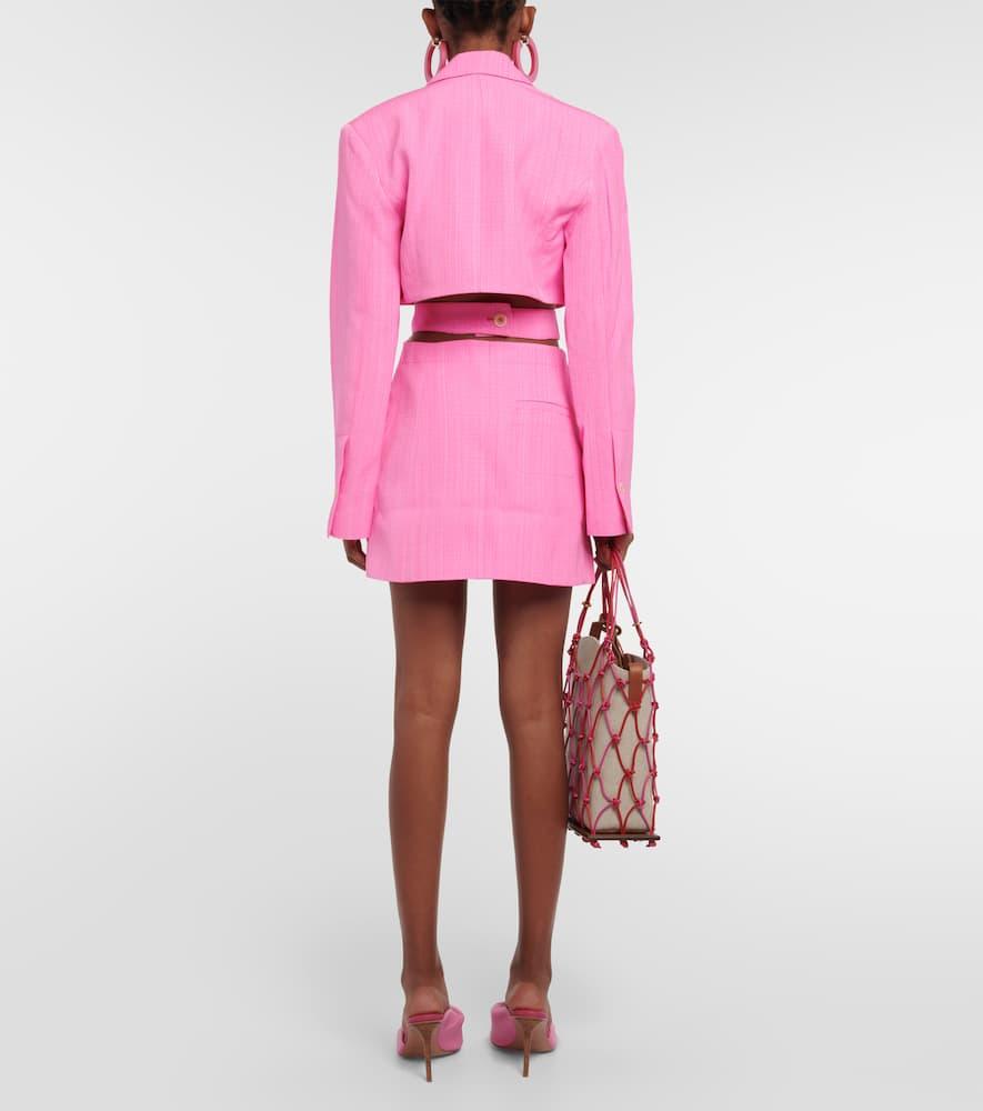 JACQUEMUS Bari Cutout Single-breasted Mini Blazer Dress In Pink Product Image