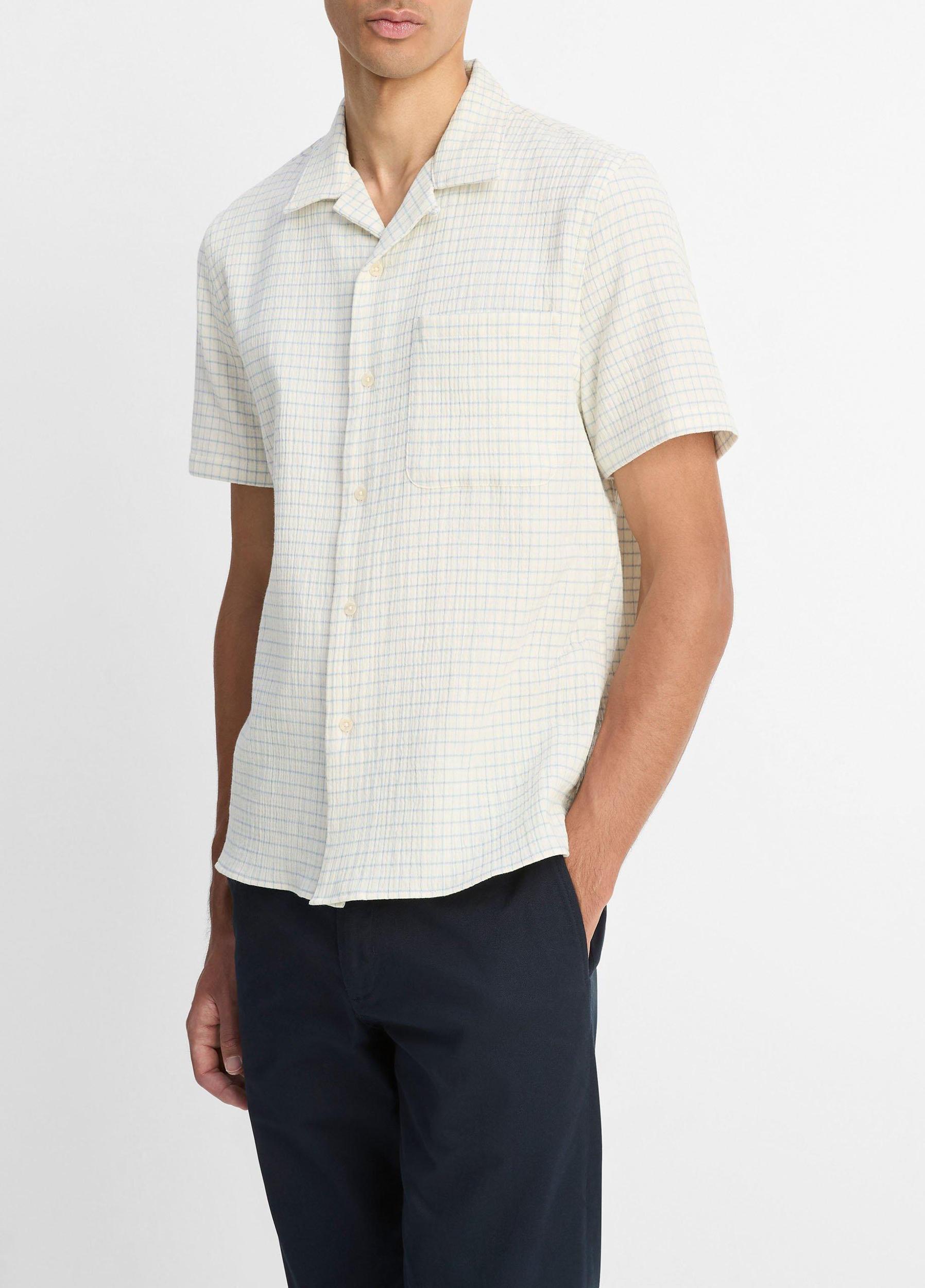 Provence Plaid Double-Face Italian Cotton Button-Front Shirt Product Image